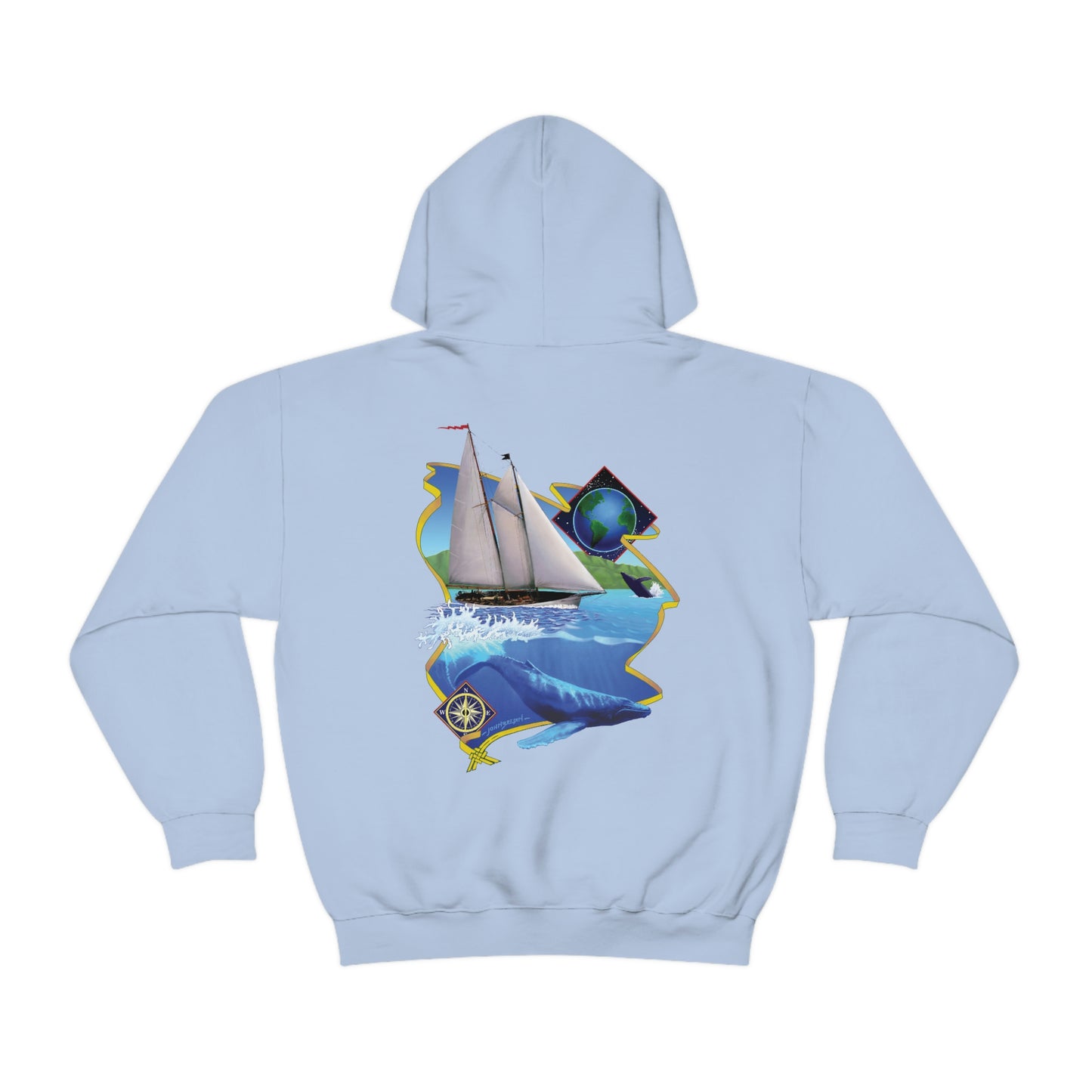 Unisex Heavy Blend™ Hooded Sweatshirt, Windswept, Mother Ocean design.