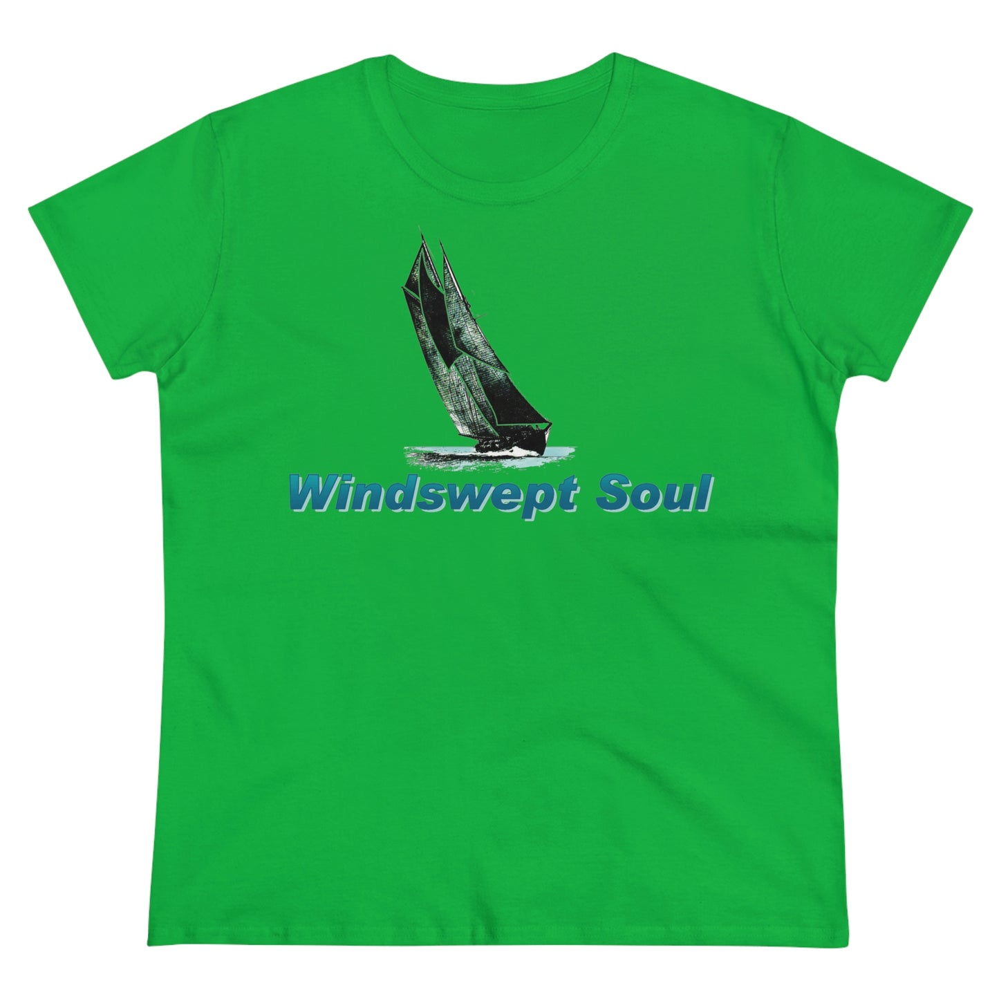 Windswept Soult, Bluenose sailboat, Women's Midweight Cotton Tee