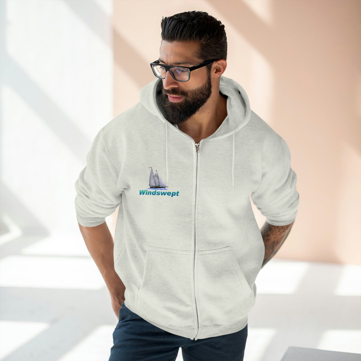 Unisex Premium Full Zip Hoodie, Mother Ocean graphic by John Ryerson Bredin