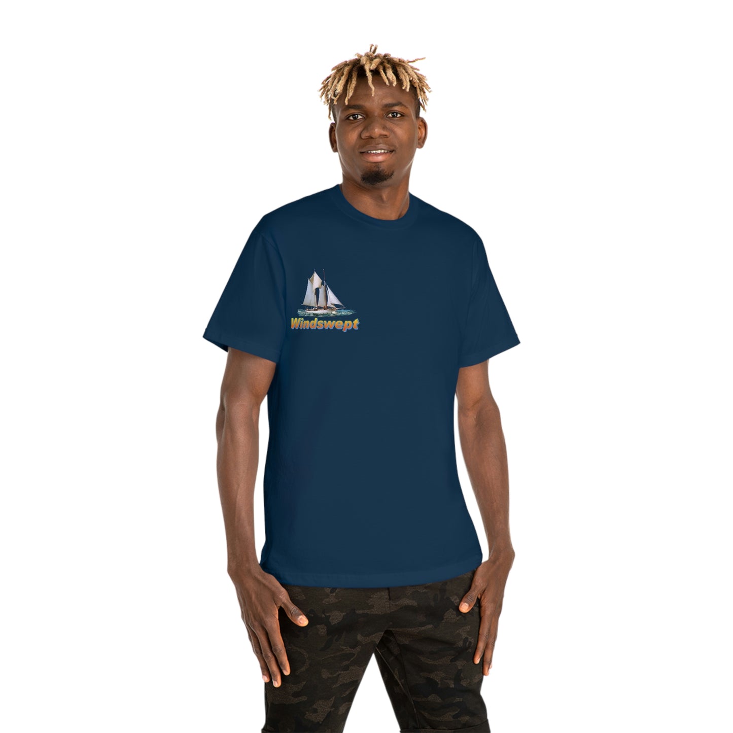 Windswept T-Shirt, Pocket Area William H Aubrey sailboat. Unisex Hammer™ T-shirt