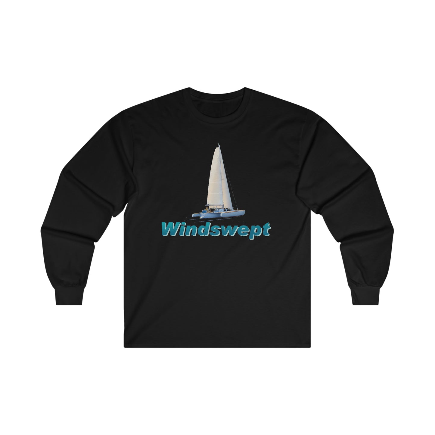 Ultra Cotton Long Sleeve Tee. Sister Whisper sailboat. By John Ryerson Bredin.