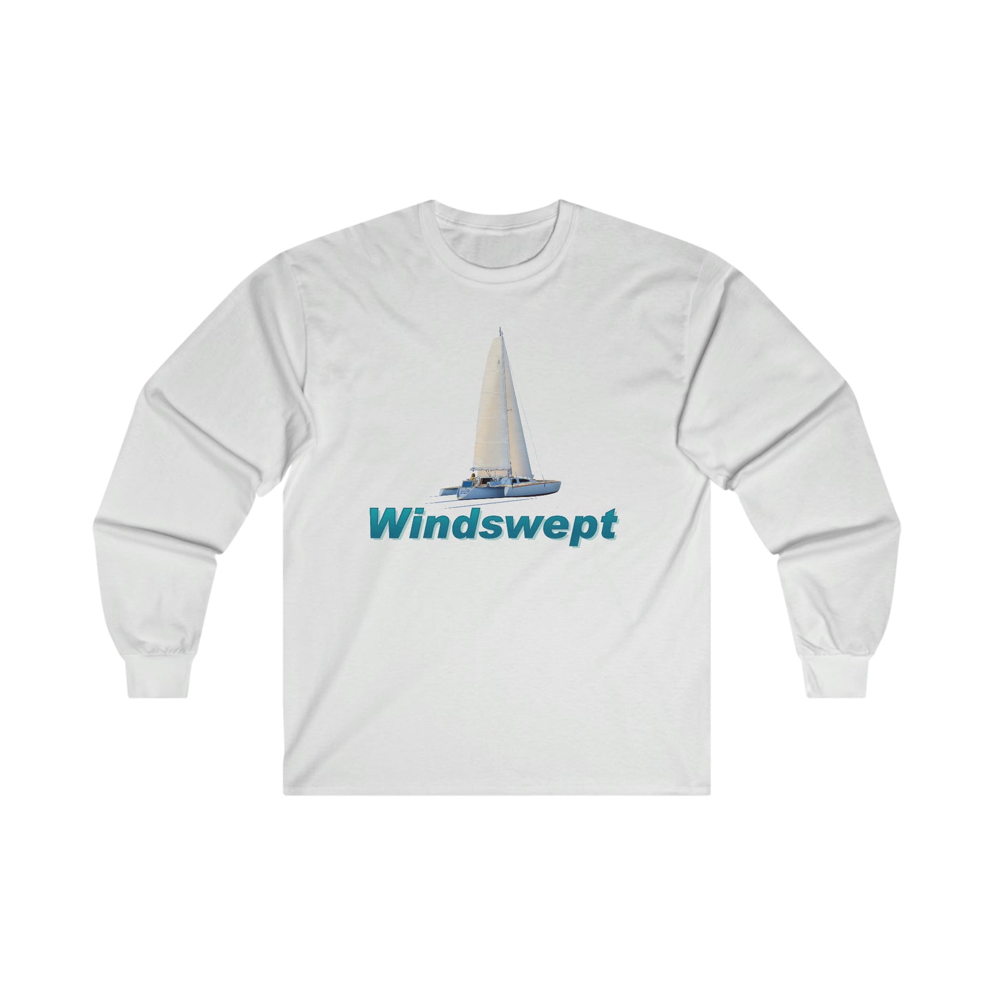 Ultra Cotton Long Sleeve Tee. Sister Whisper sailboat. By John Ryerson Bredin.