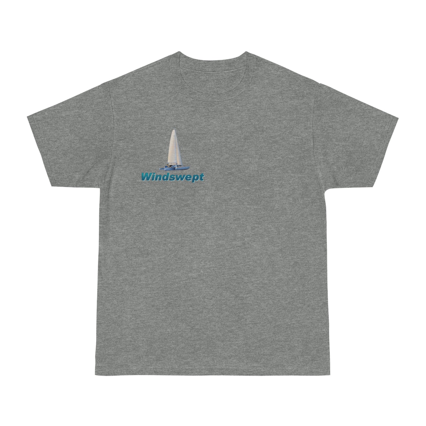 Windswept T-Shirt, Sister Whisper Trimaran. Unisex Hammer™ T-shirt. Artwork by John Ryerson Bredin.