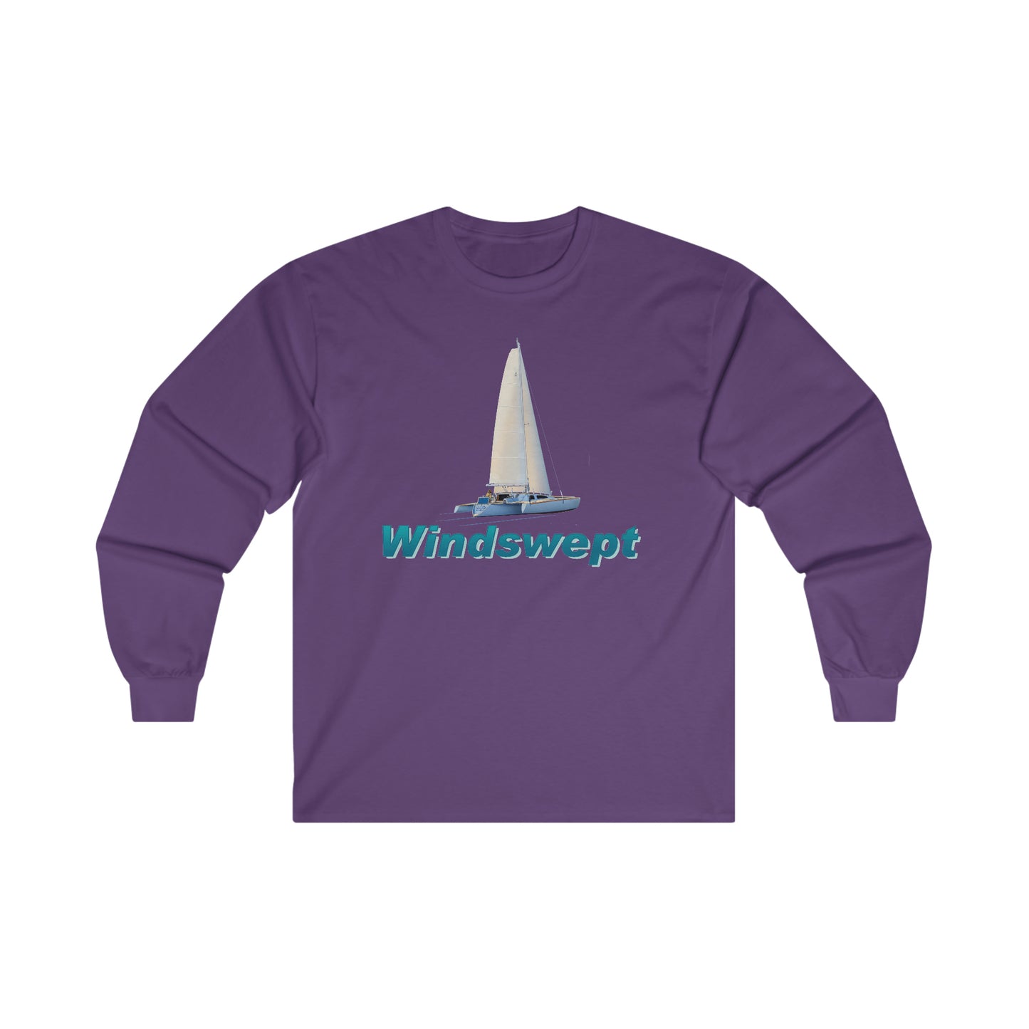 Ultra Cotton Long Sleeve Tee. Sister Whisper sailboat. By John Ryerson Bredin.