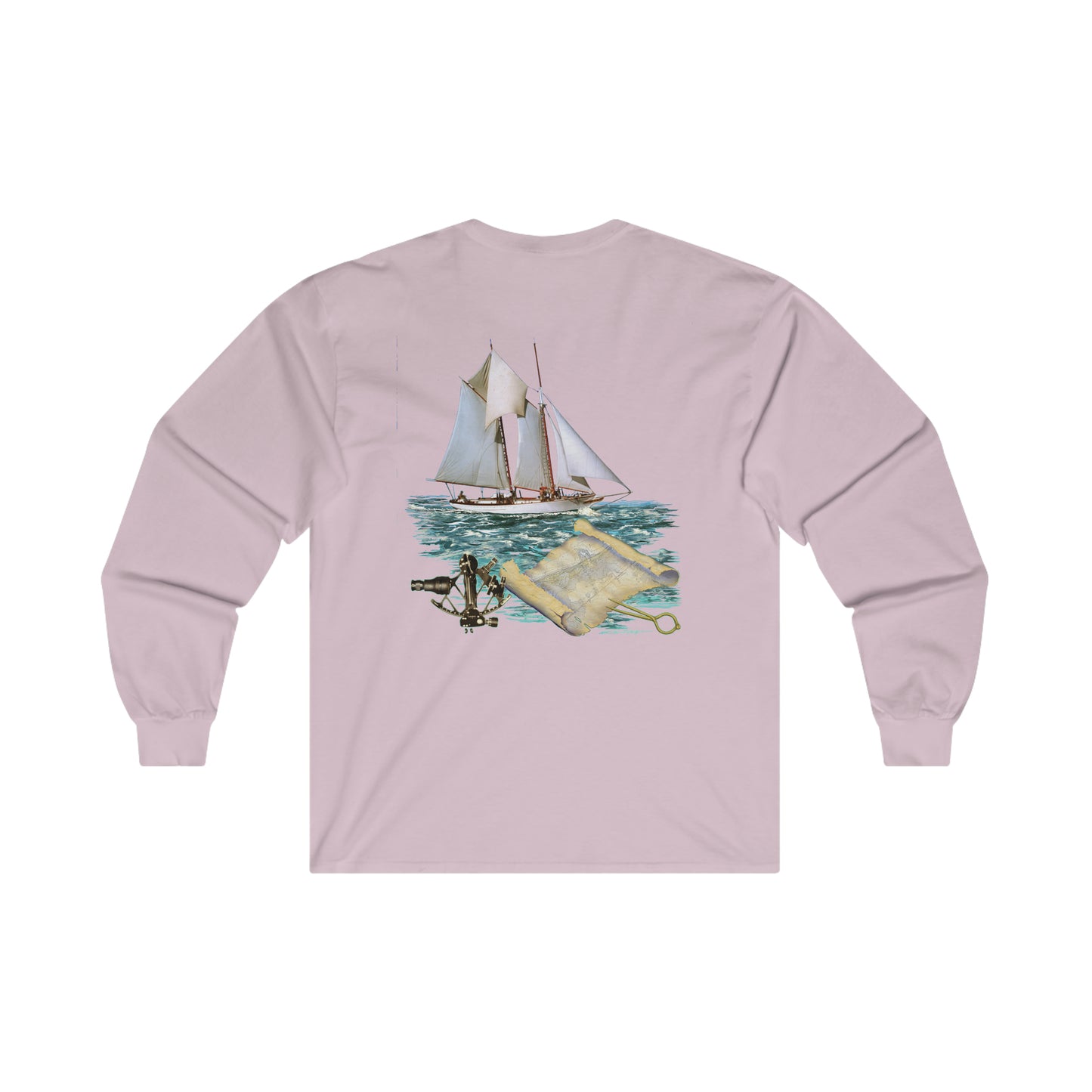 Ultra Cotton Long Sleeve Tee, W.H. Aubrey Sailboat. By John Ryerson Bredin