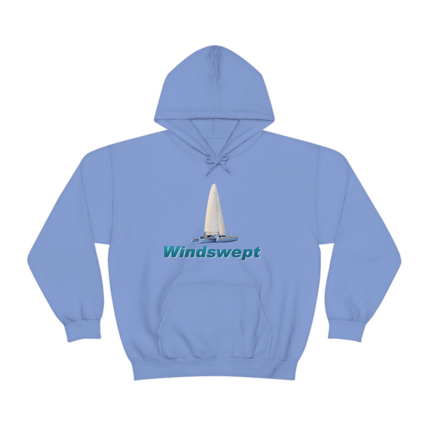 Unisex Heavy Blend™ Hooded Sweatshirt, Windswept, Sister Whisper Trimaran. Artwork by John Ryerson Bredin