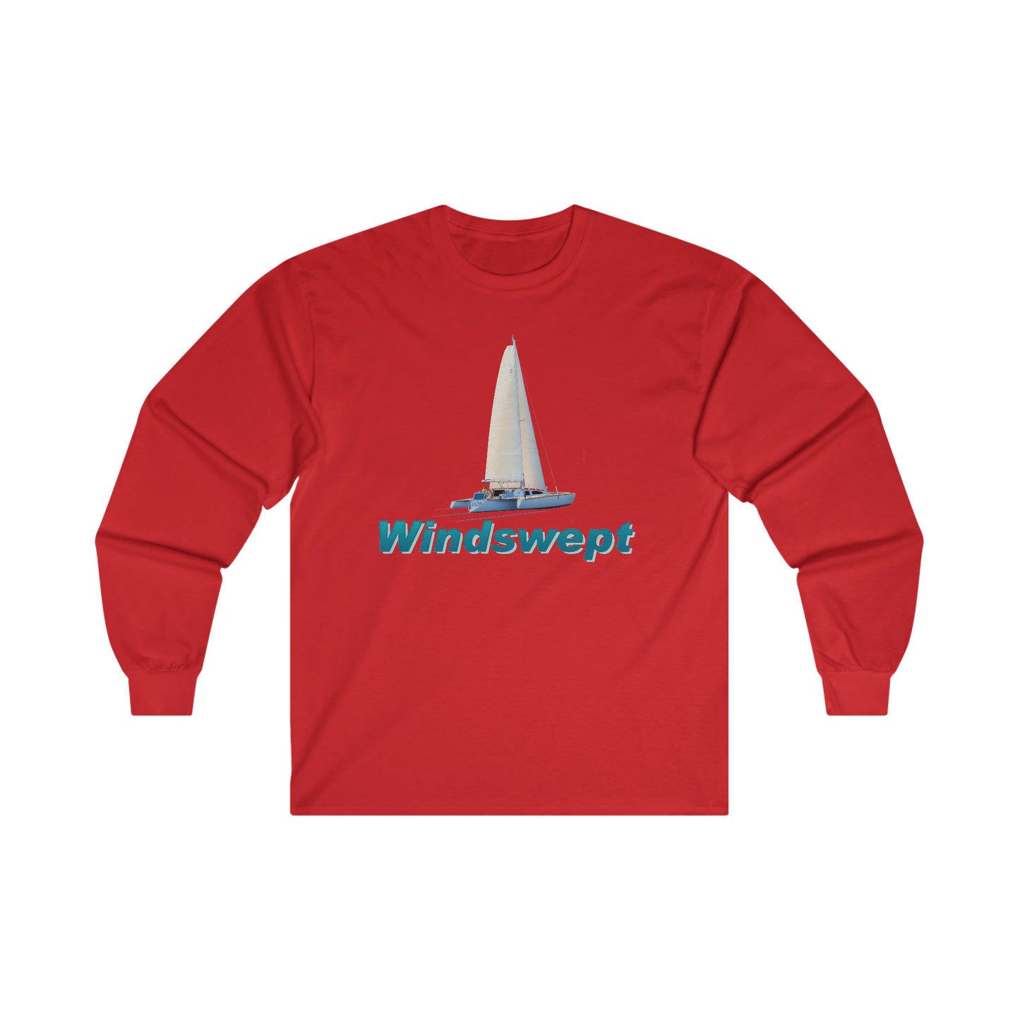 Ultra Cotton Long Sleeve Tee. Sister Whisper sailboat. By John Ryerson Bredin.