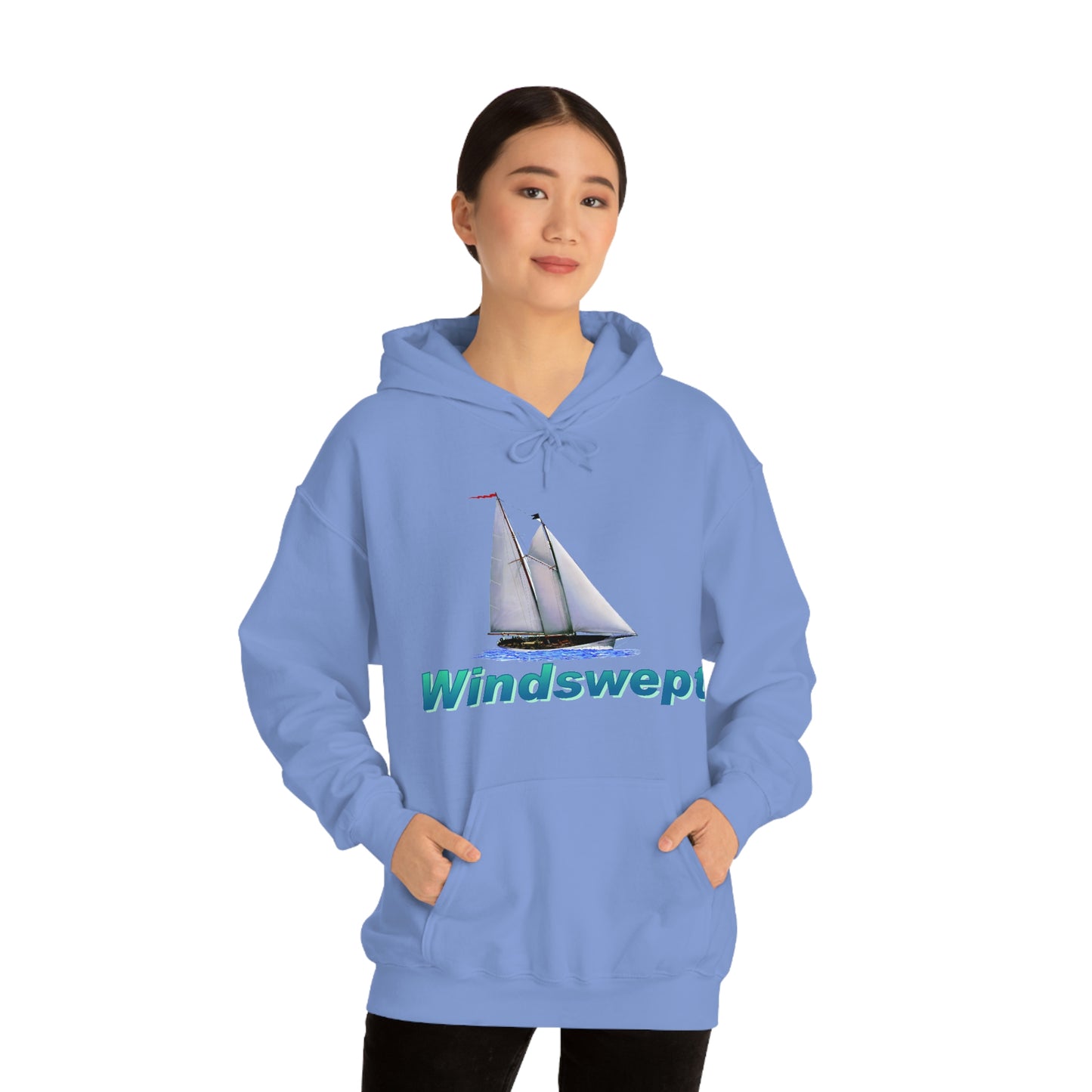Unisex Heavy Blend™ Hooded Sweatshirt, Windswept, Mother Ocean design.