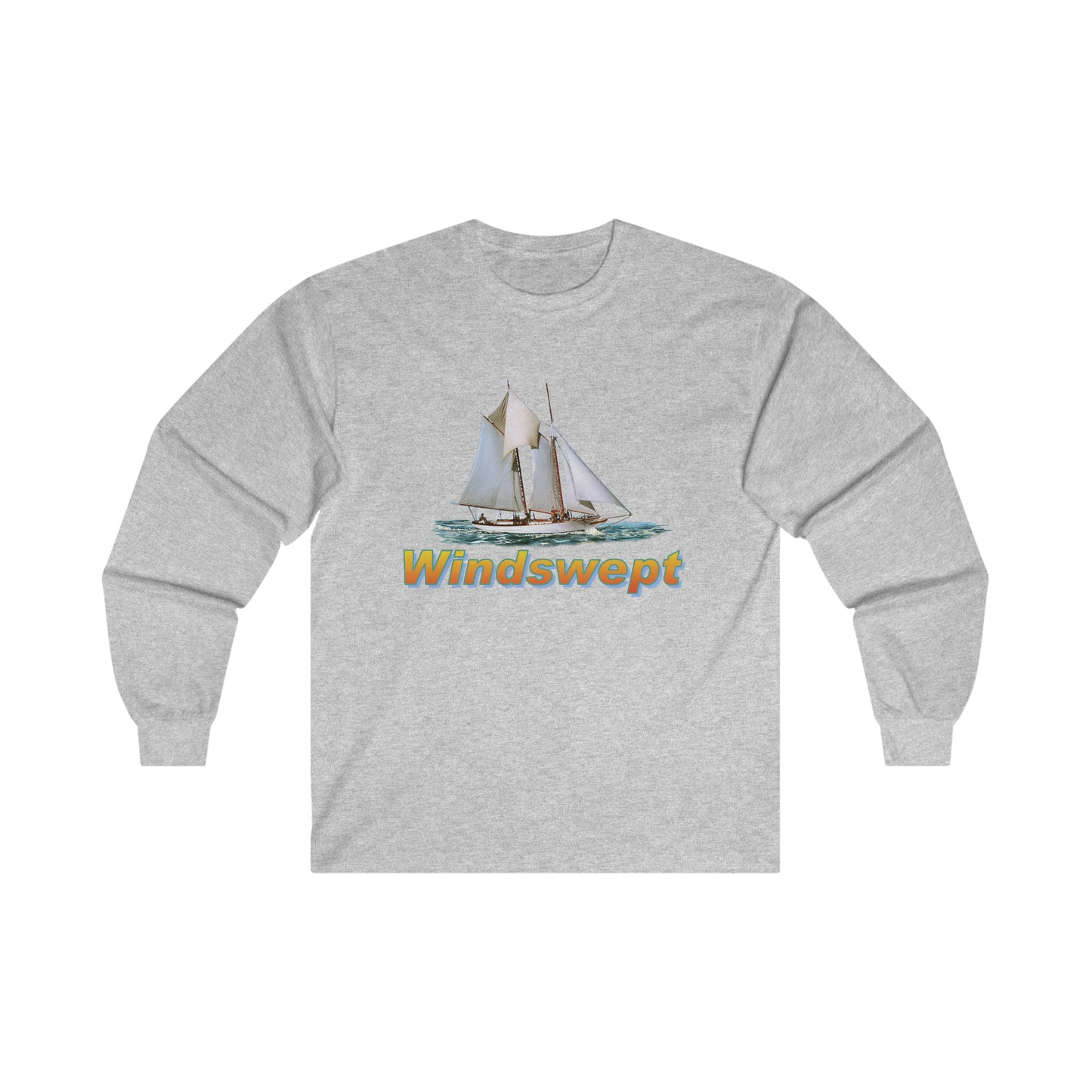 Ultra Cotton Long Sleeve Tee, W.H. Aubrey Sailboat. By John Ryerson Bredin