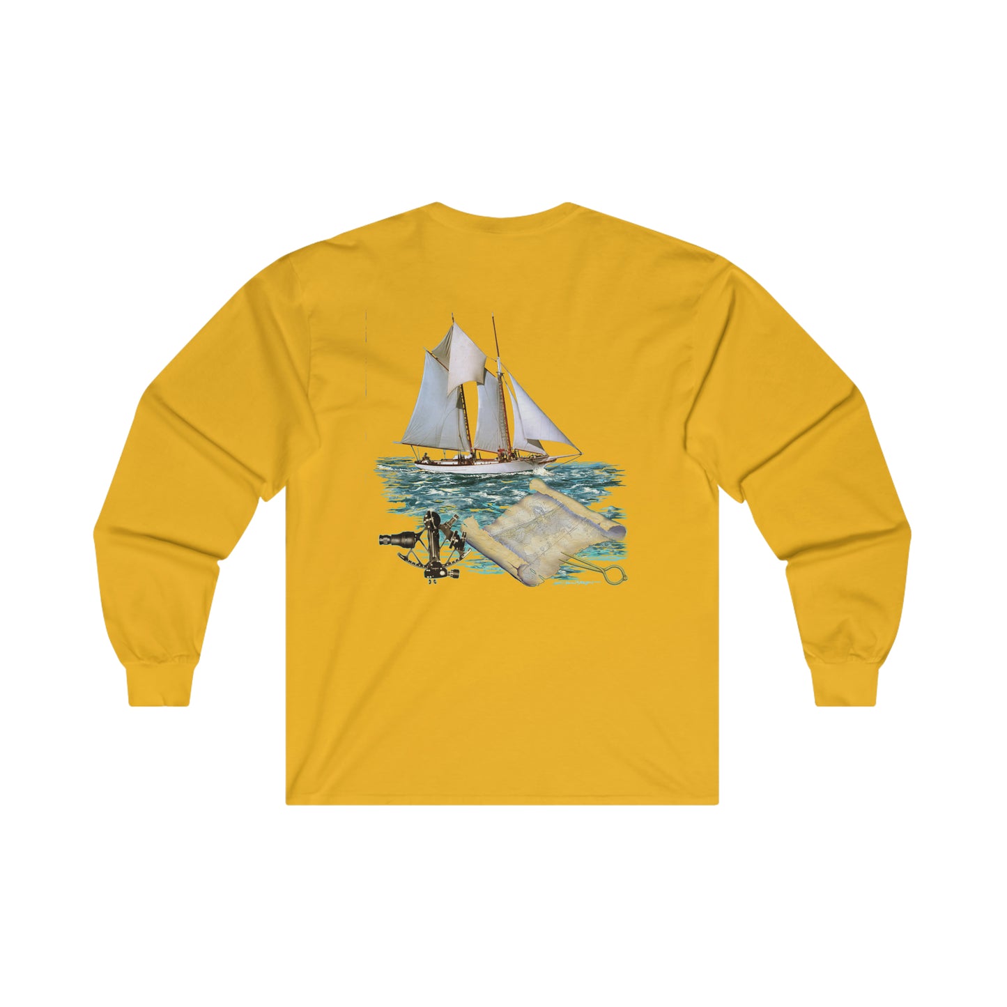 Ultra Cotton Long Sleeve Tee, W.H. Aubrey Sailboat. By John Ryerson Bredin