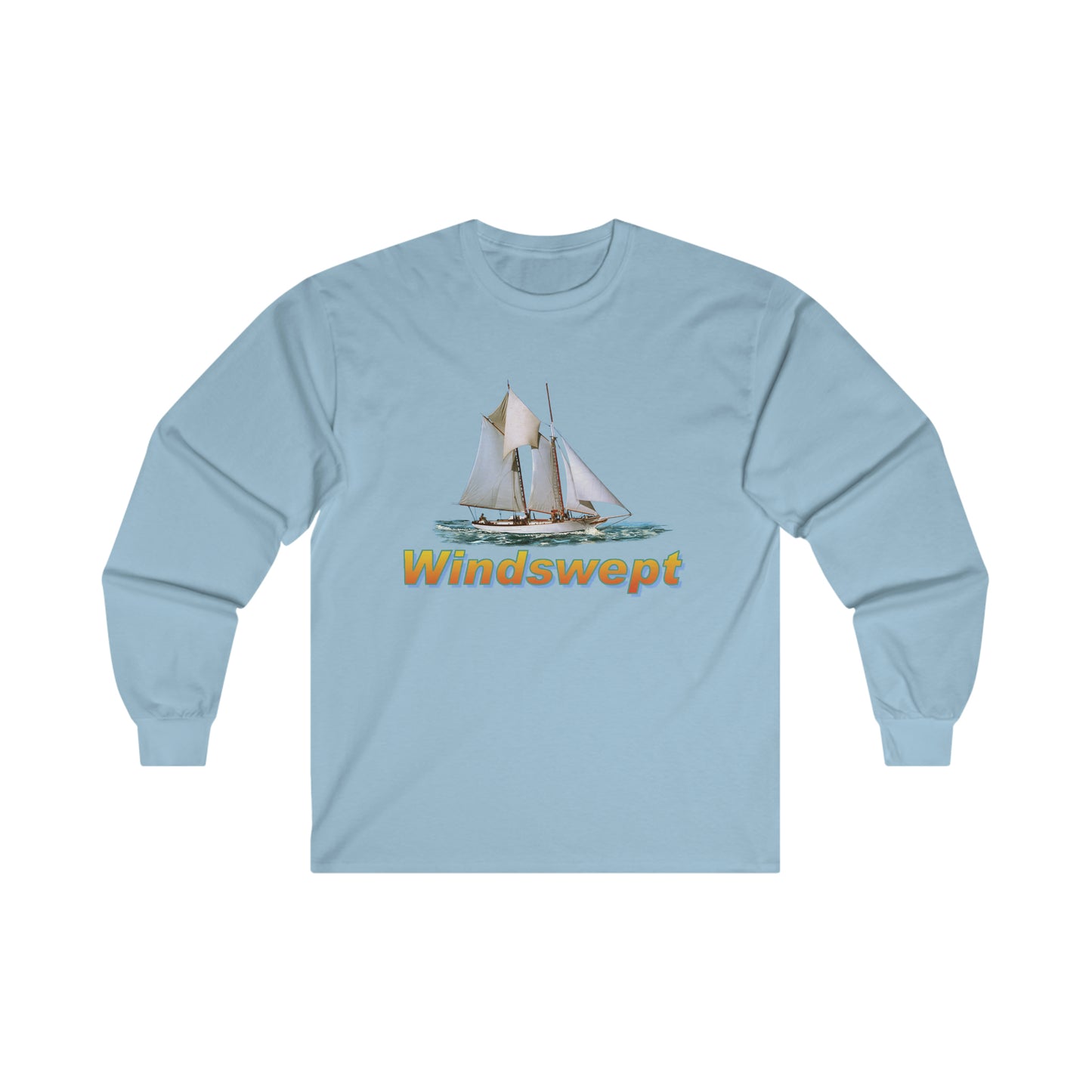 Ultra Cotton Long Sleeve Tee, W.H. Aubrey Sailboat. By John Ryerson Bredin