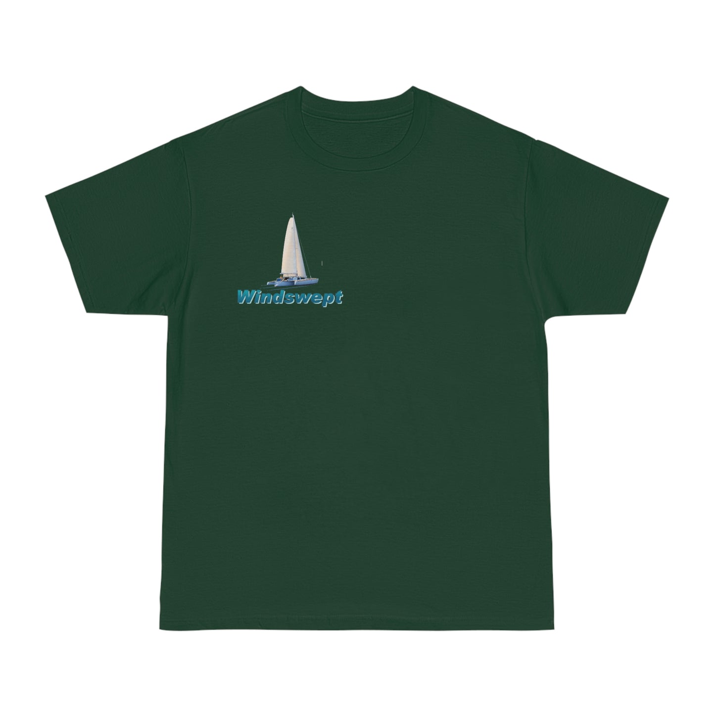 Windswept T-Shirt, Sister Whisper Trimaran. Unisex Hammer™ T-shirt. Artwork by John Ryerson Bredin.