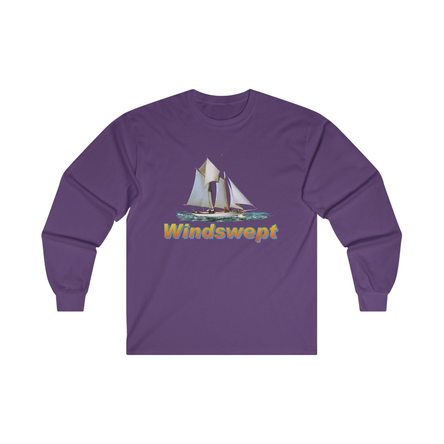 Ultra Cotton Long Sleeve Tee, W.H. Aubrey Sailboat. By John Ryerson Bredin