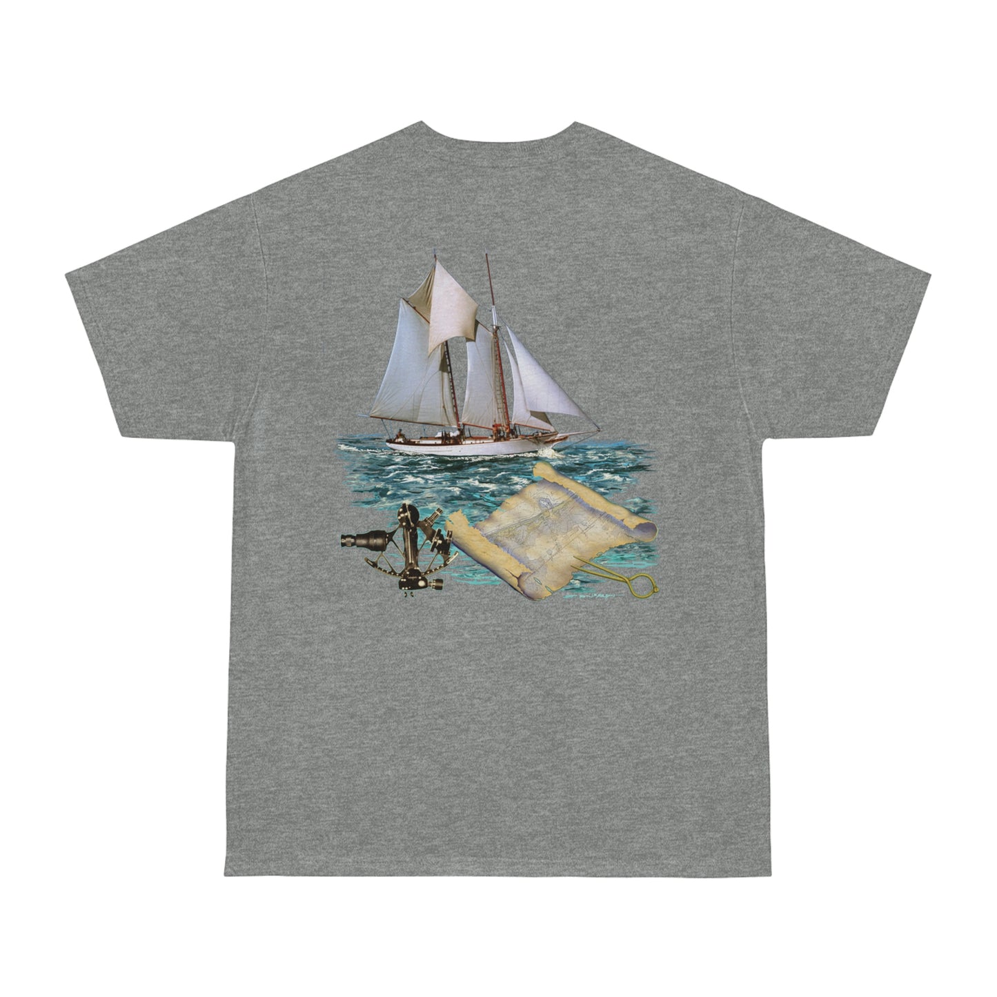 Windswept T-Shirt, Pocket Area William H Aubrey sailboat. Unisex Hammer™ T-shirt