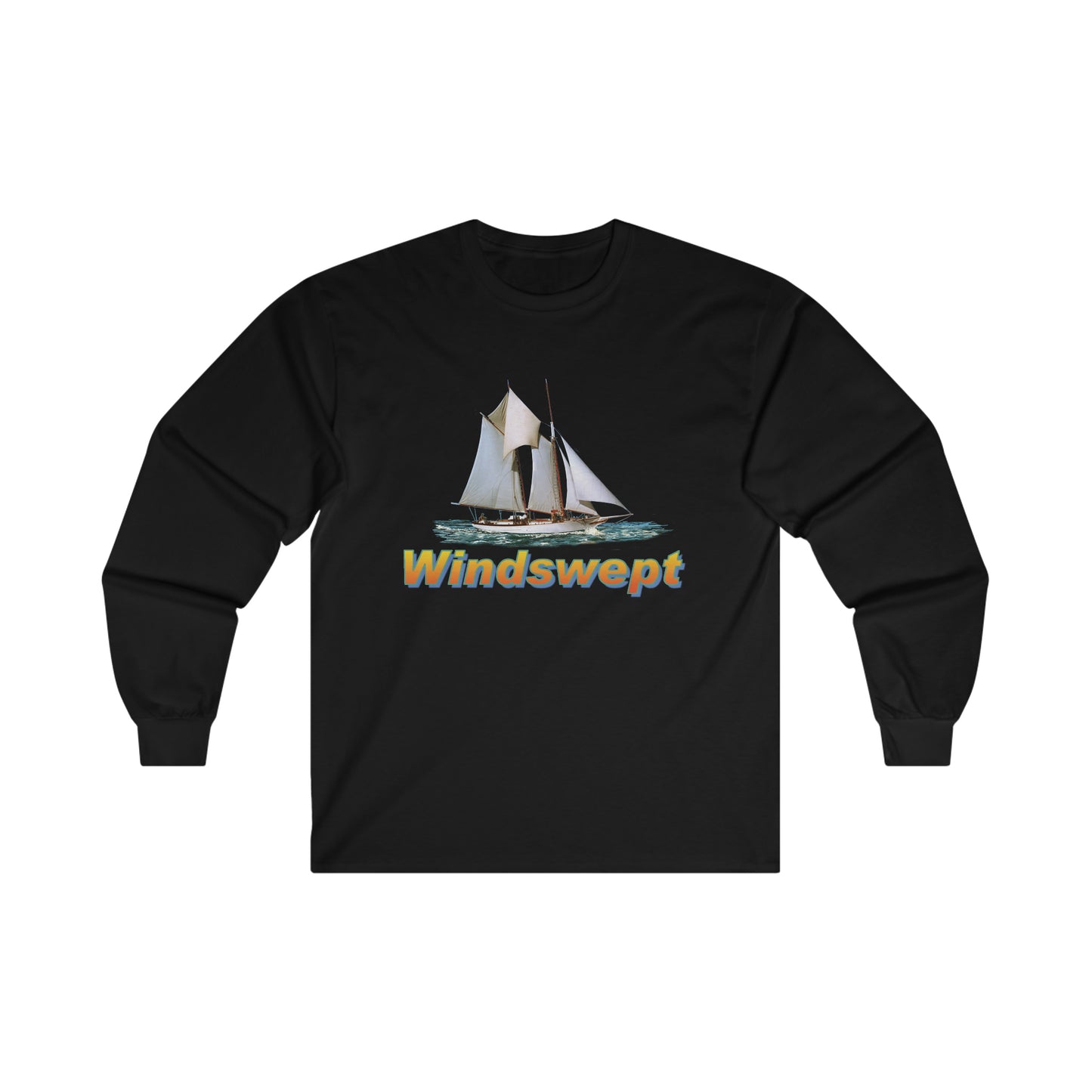 Ultra Cotton Long Sleeve Tee, W.H. Aubrey Sailboat. By John Ryerson Bredin
