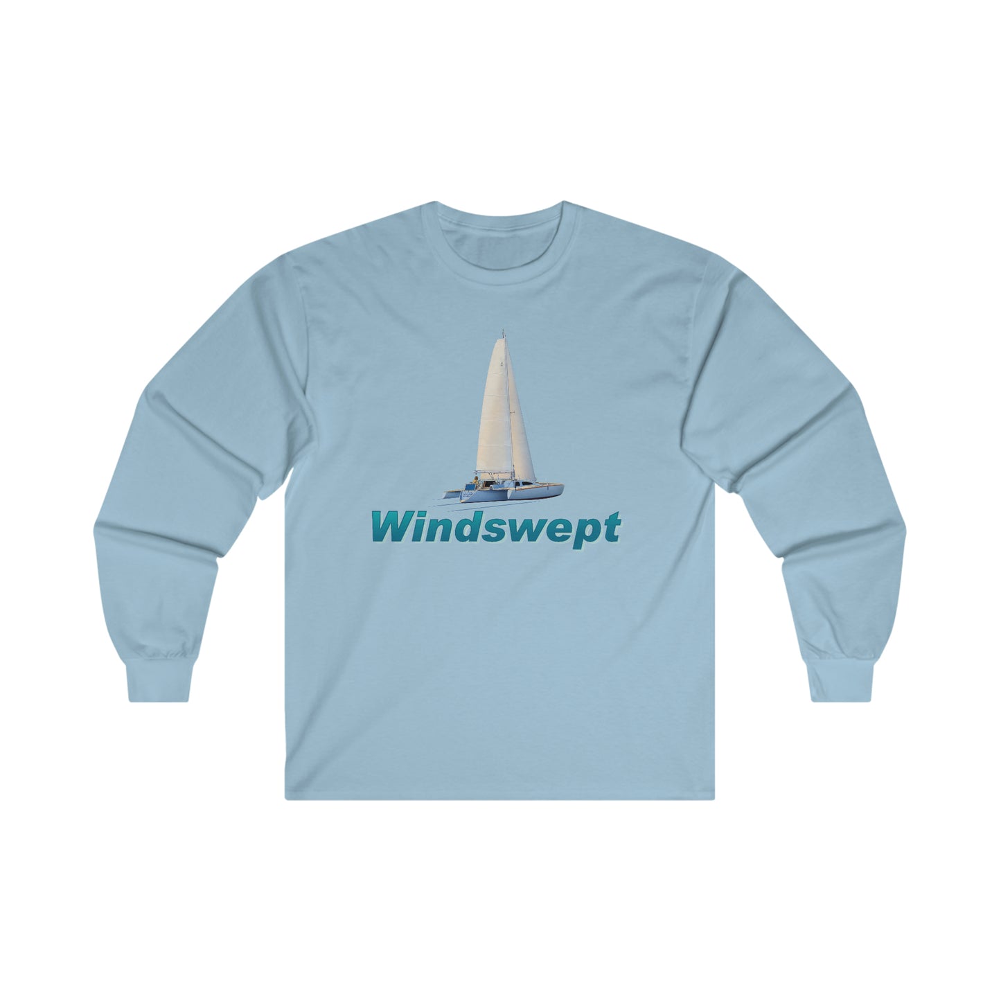 Ultra Cotton Long Sleeve Tee. Sister Whisper sailboat. By John Ryerson Bredin.