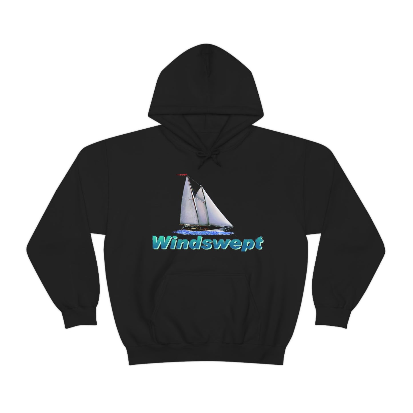 Unisex Heavy Blend™ Hooded Sweatshirt, Windswept, Mother Ocean design.