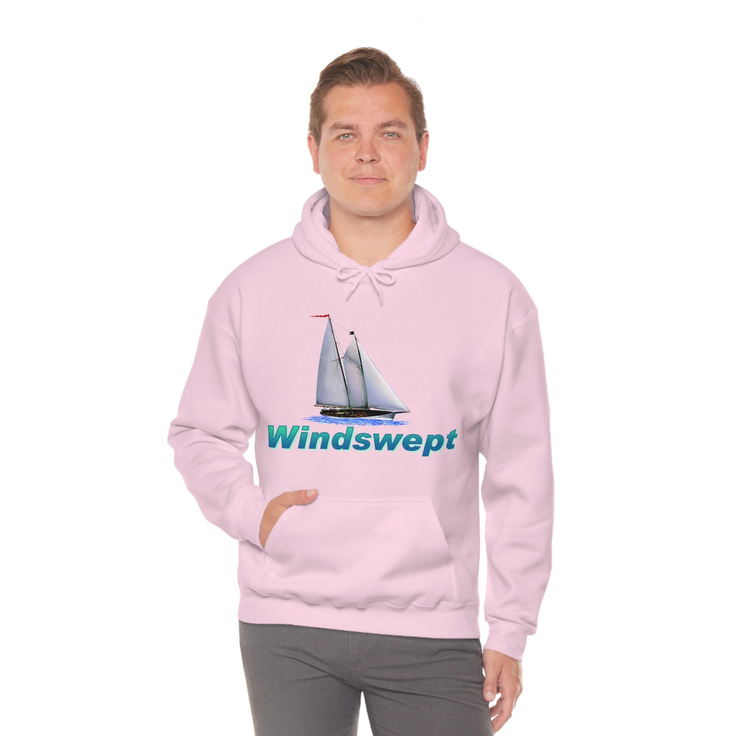 Unisex Heavy Blend™ Hooded Sweatshirt, Windswept, Mother Ocean design.