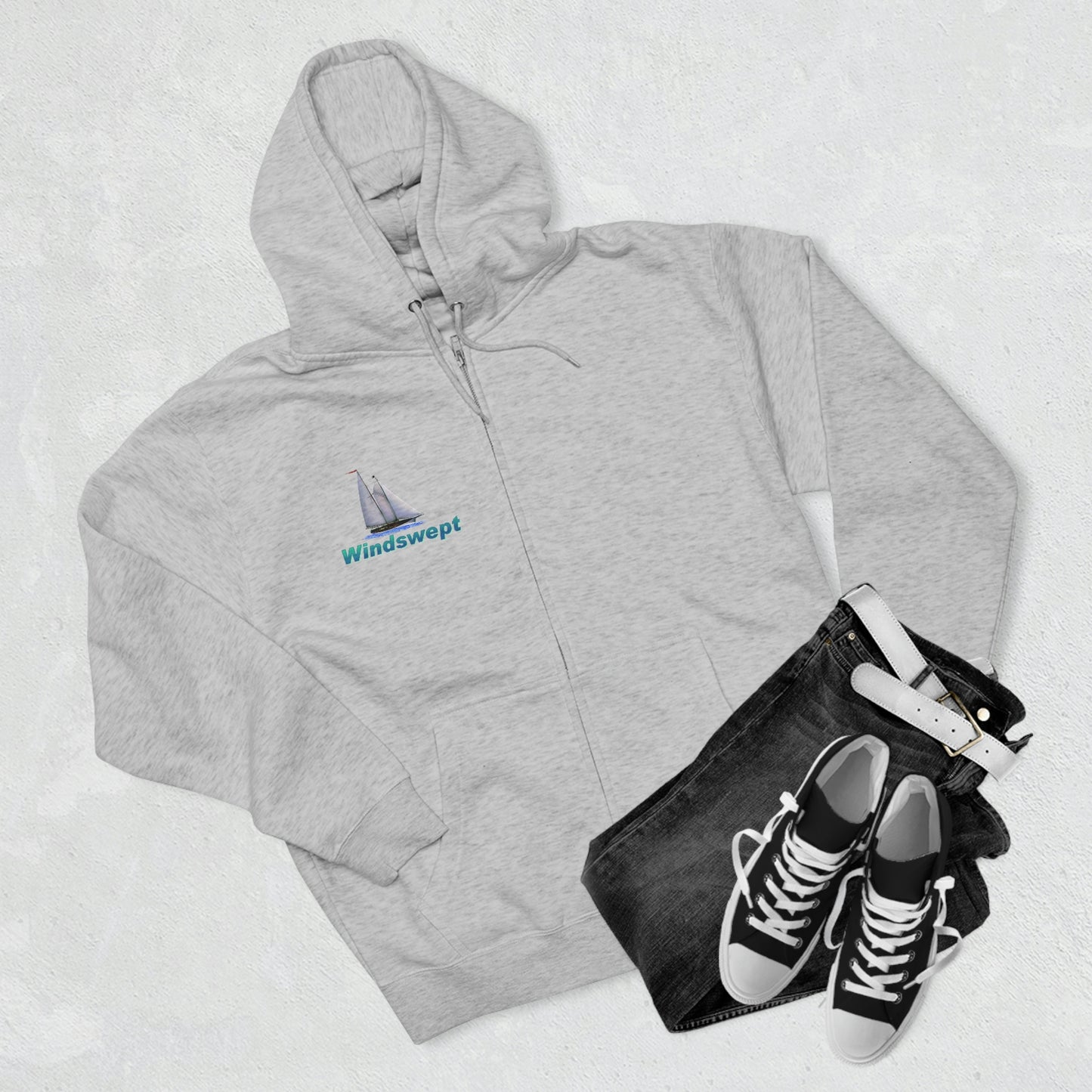 Unisex Premium Full Zip Hoodie, Mother Ocean graphic by John Ryerson Bredin