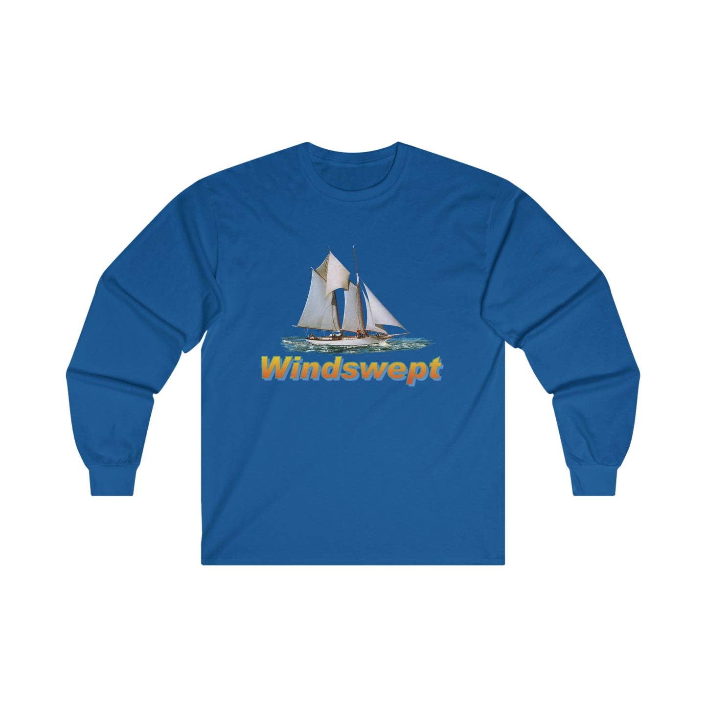Ultra Cotton Long Sleeve Tee, W.H. Aubrey Sailboat. By John Ryerson Bredin
