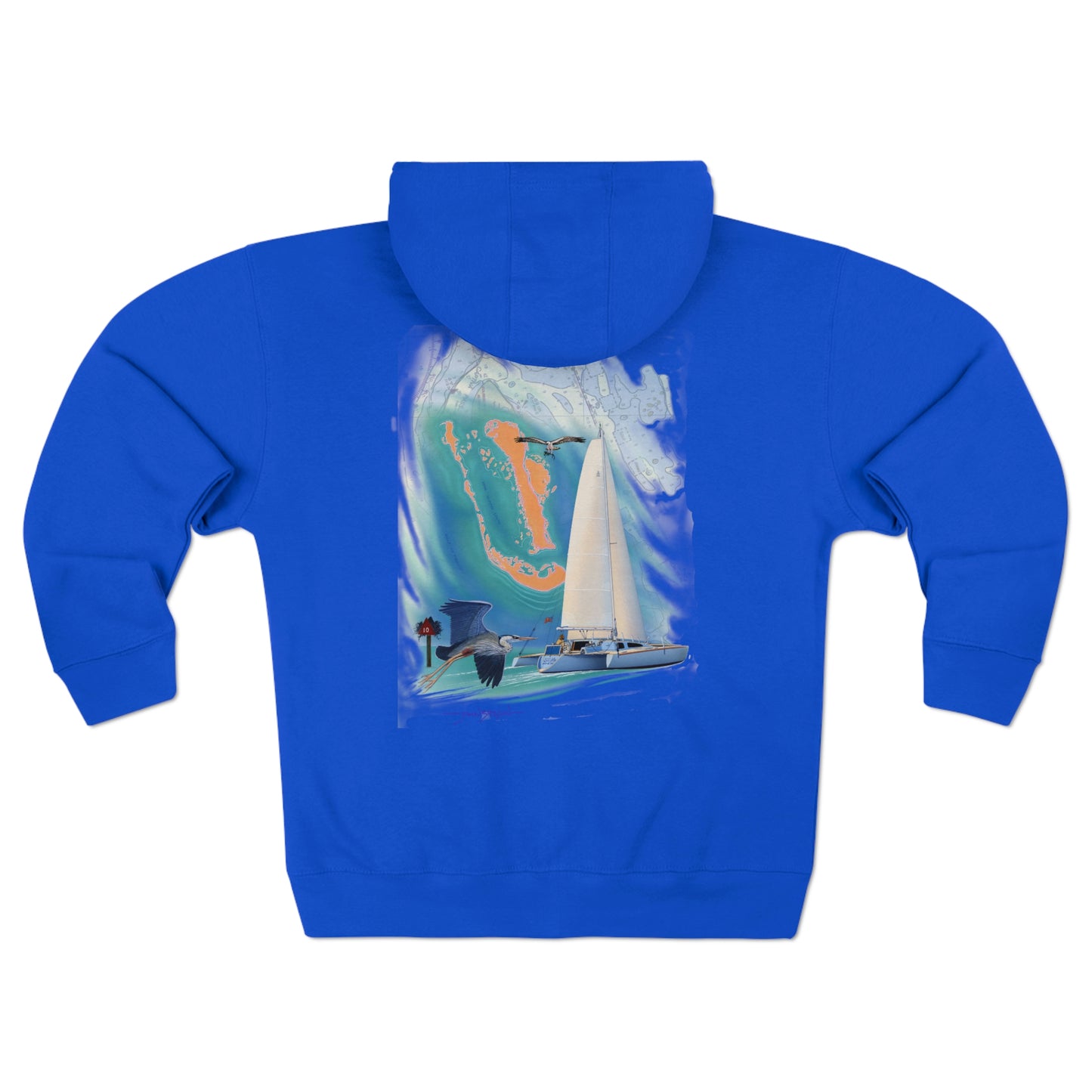 Unisex Premium Full Zip Hoodie, Sister Whisper graphic by John Ryerson Bredin