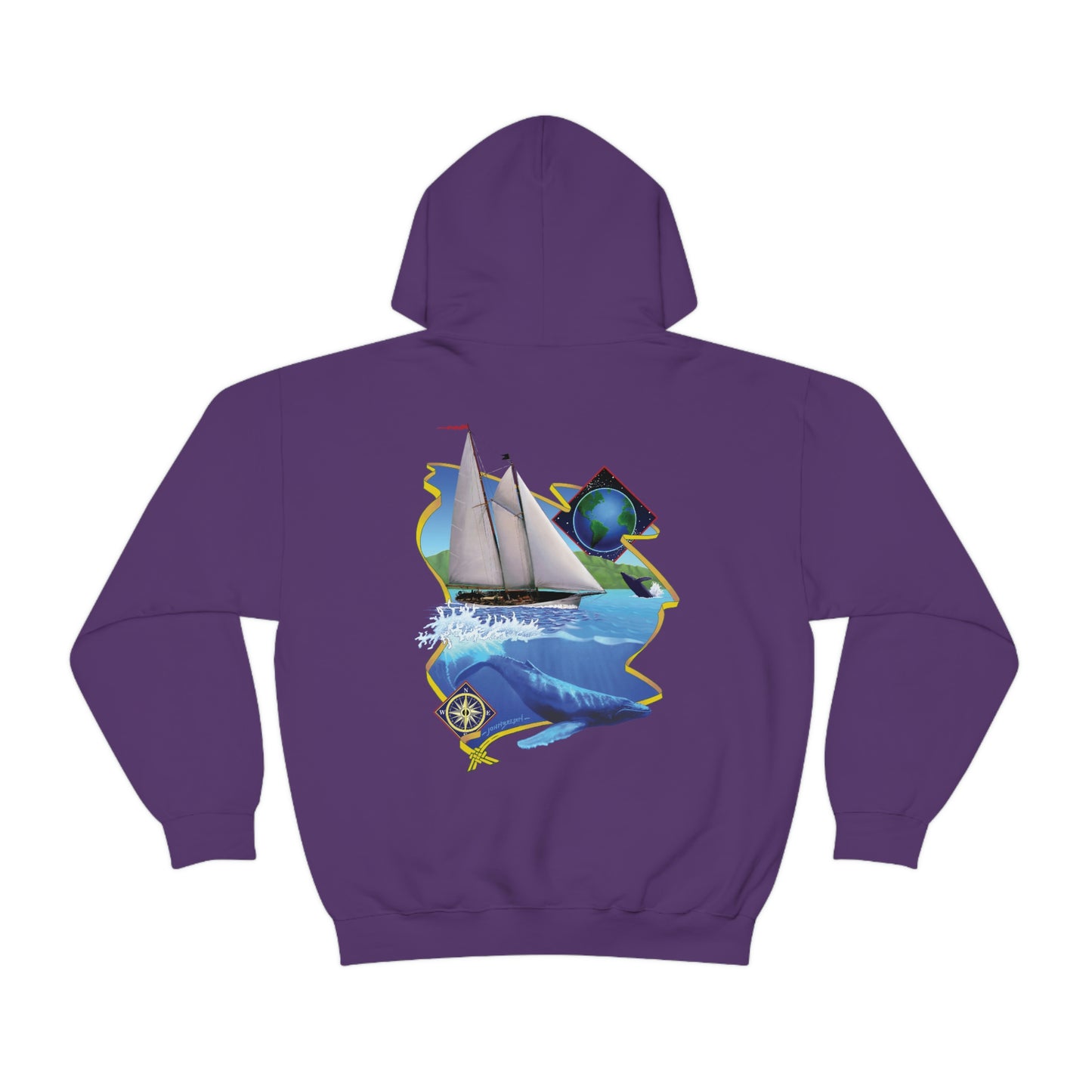 Unisex Heavy Blend™ Hooded Sweatshirt, Windswept, Mother Ocean design.