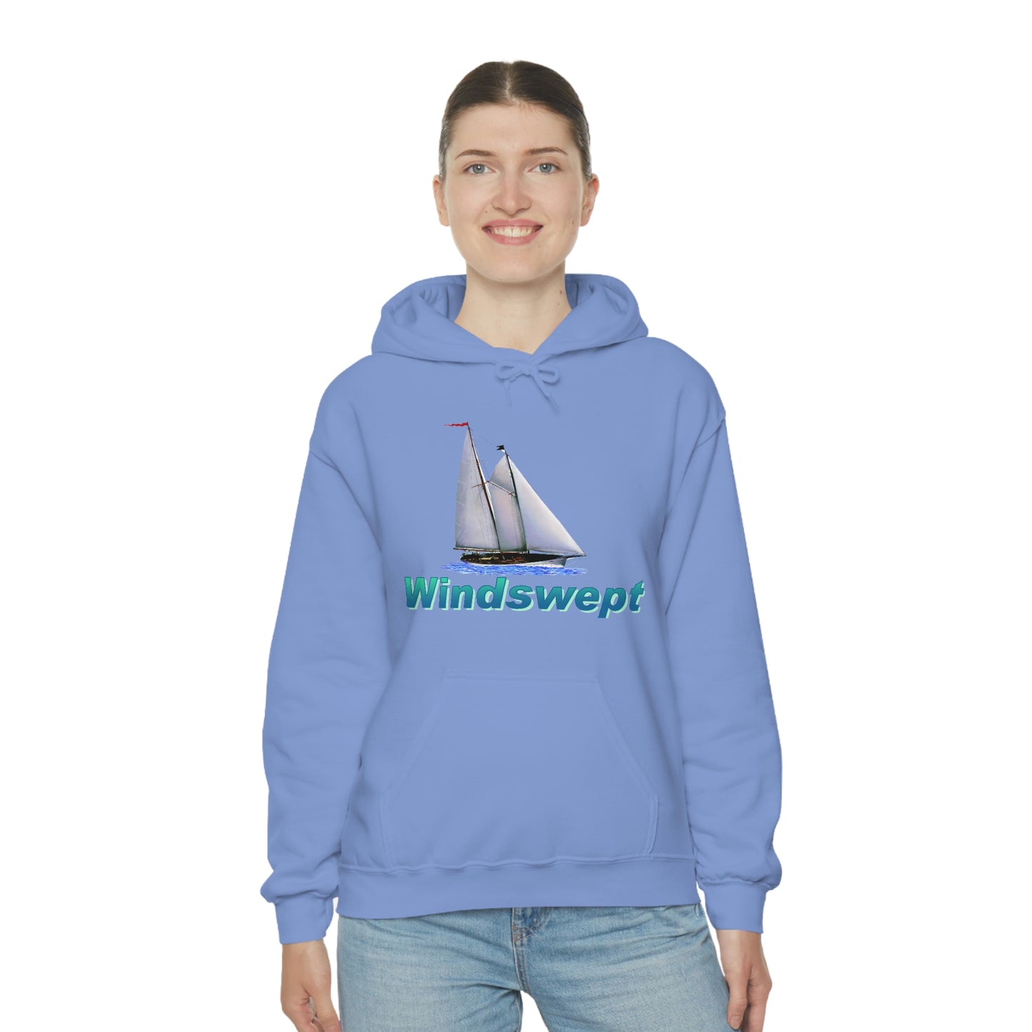 Unisex Heavy Blend™ Hooded Sweatshirt, Windswept, Mother Ocean design.