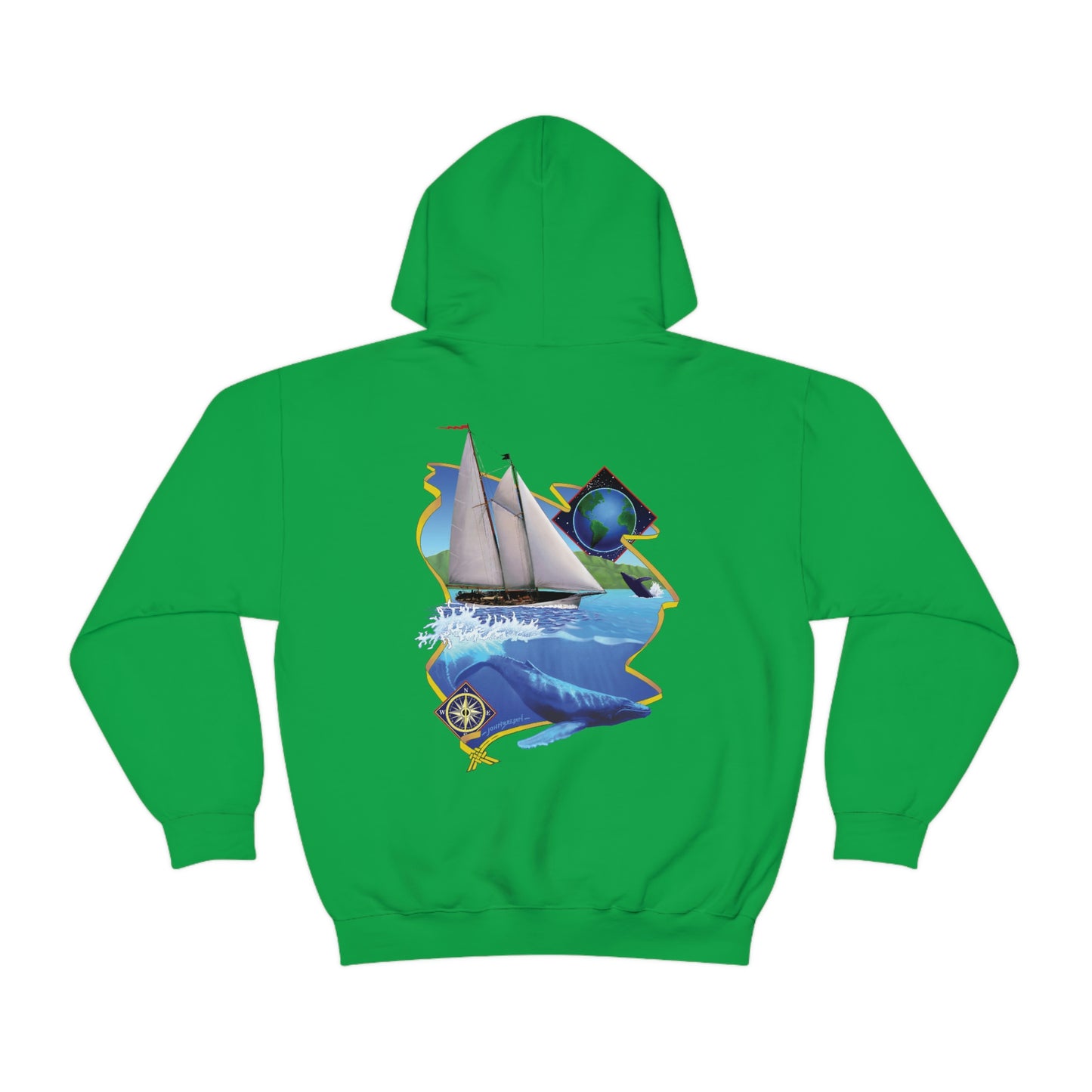 Unisex Heavy Blend™ Hooded Sweatshirt, Windswept, Mother Ocean design.
