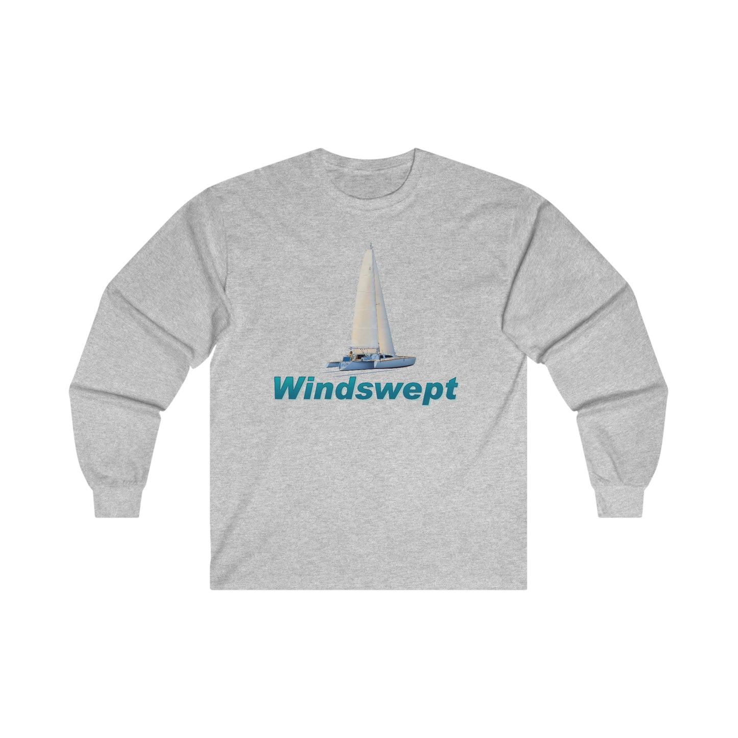 Ultra Cotton Long Sleeve Tee. Sister Whisper sailboat. By John Ryerson Bredin.