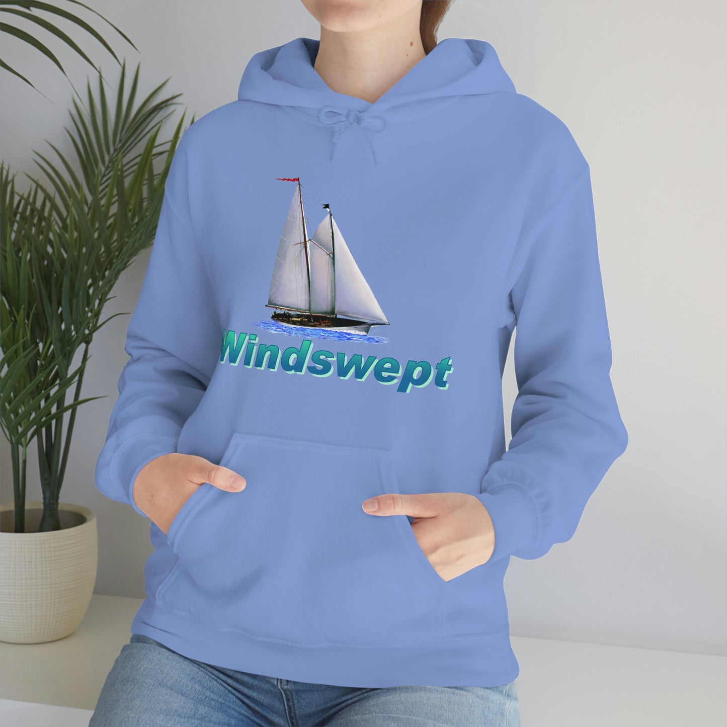 Unisex Heavy Blend™ Hooded Sweatshirt, Windswept, Mother Ocean design.