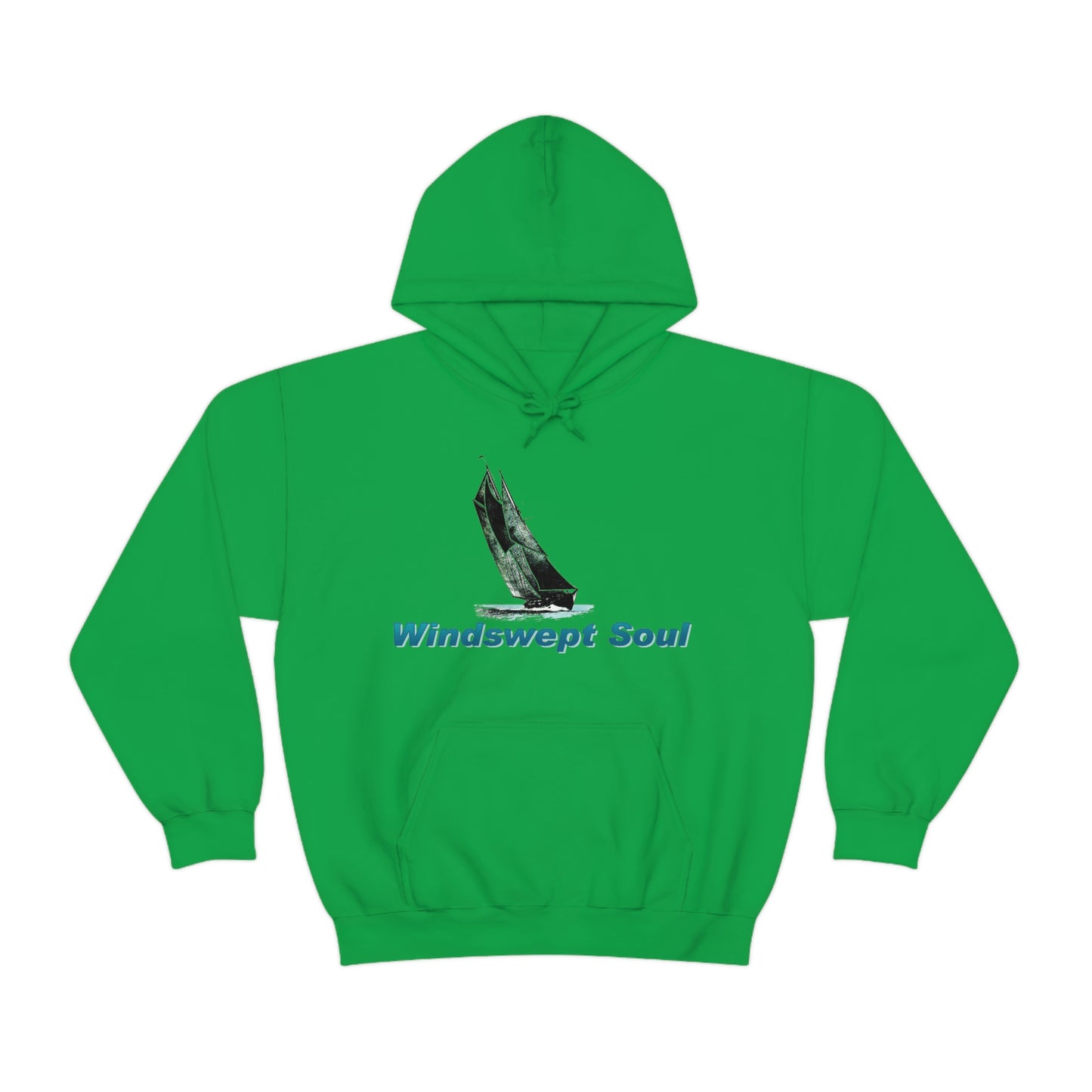 Unisex Heavy Blend™ Hooded Sweatshirt, Windswept Soul, Bluenose Sailboat.