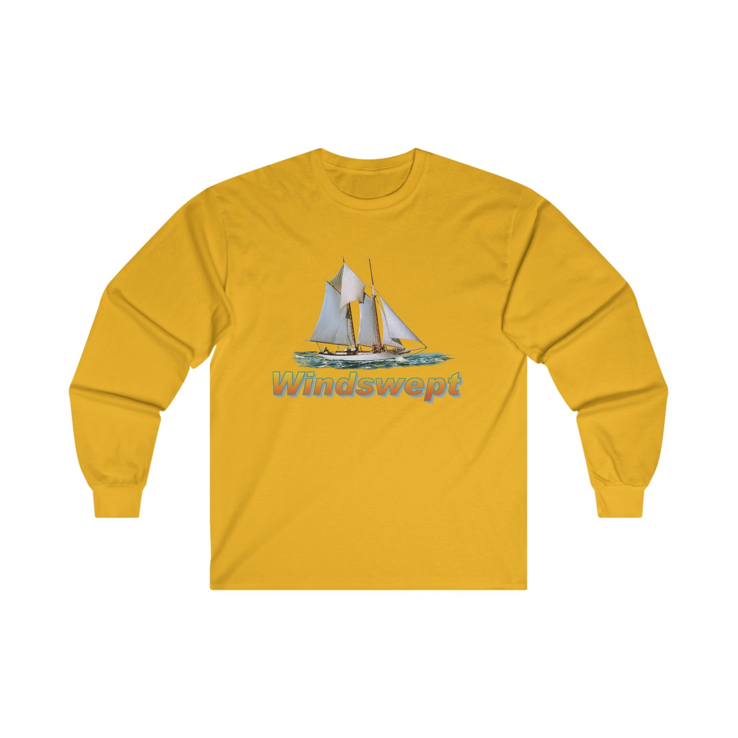 Ultra Cotton Long Sleeve Tee, W.H. Aubrey Sailboat. By John Ryerson Bredin