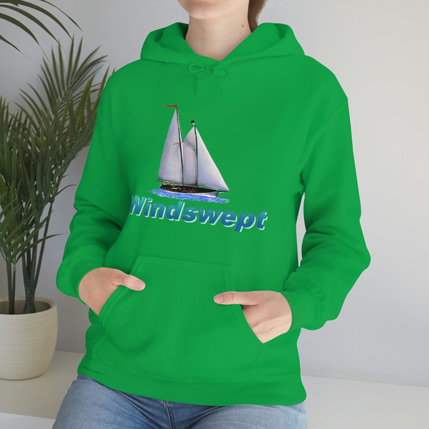 Unisex Heavy Blend™ Hooded Sweatshirt, Windswept, Mother Ocean design.