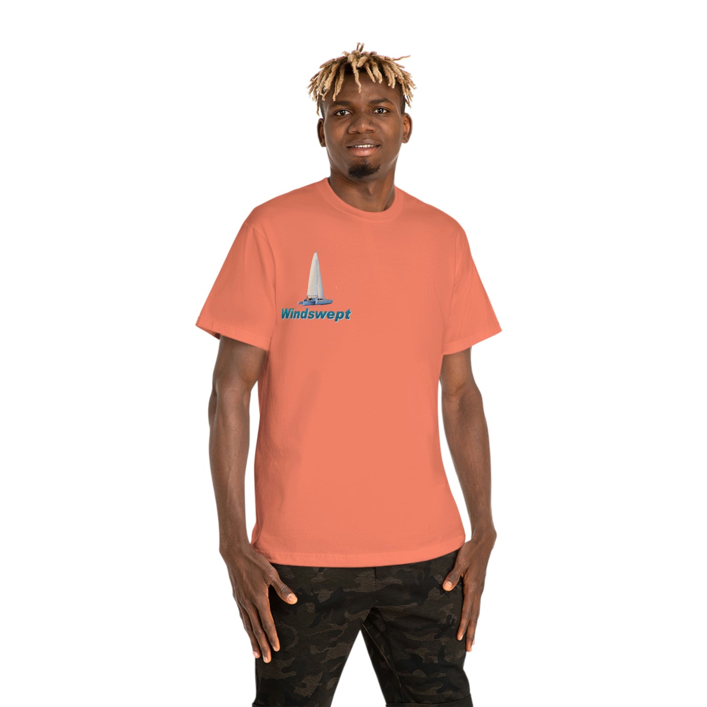 Windswept T-Shirt, Sister Whisper Trimaran. Unisex Hammer™ T-shirt. Artwork by John Ryerson Bredin.