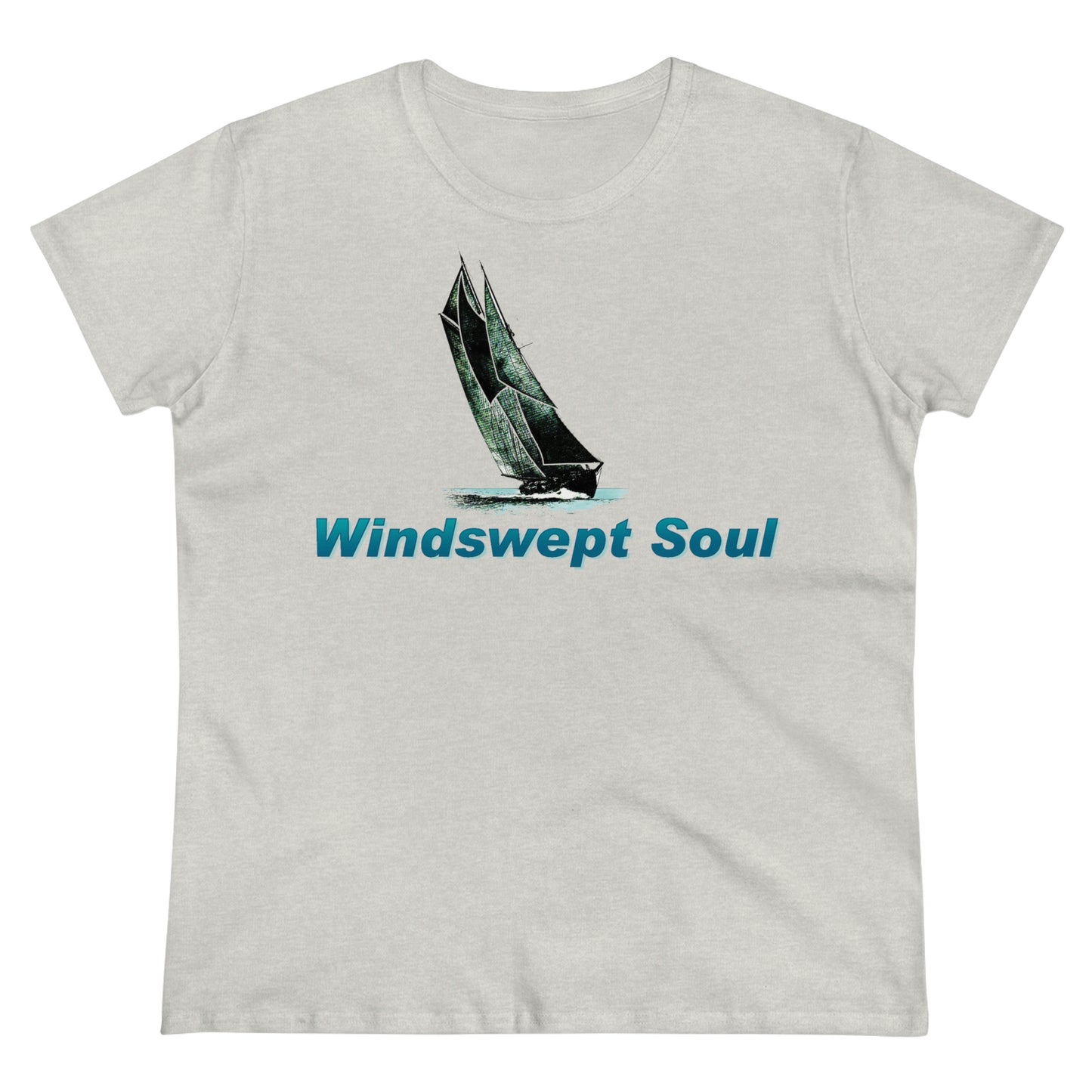 Windswept Soult, Bluenose sailboat, Women's Midweight Cotton Tee