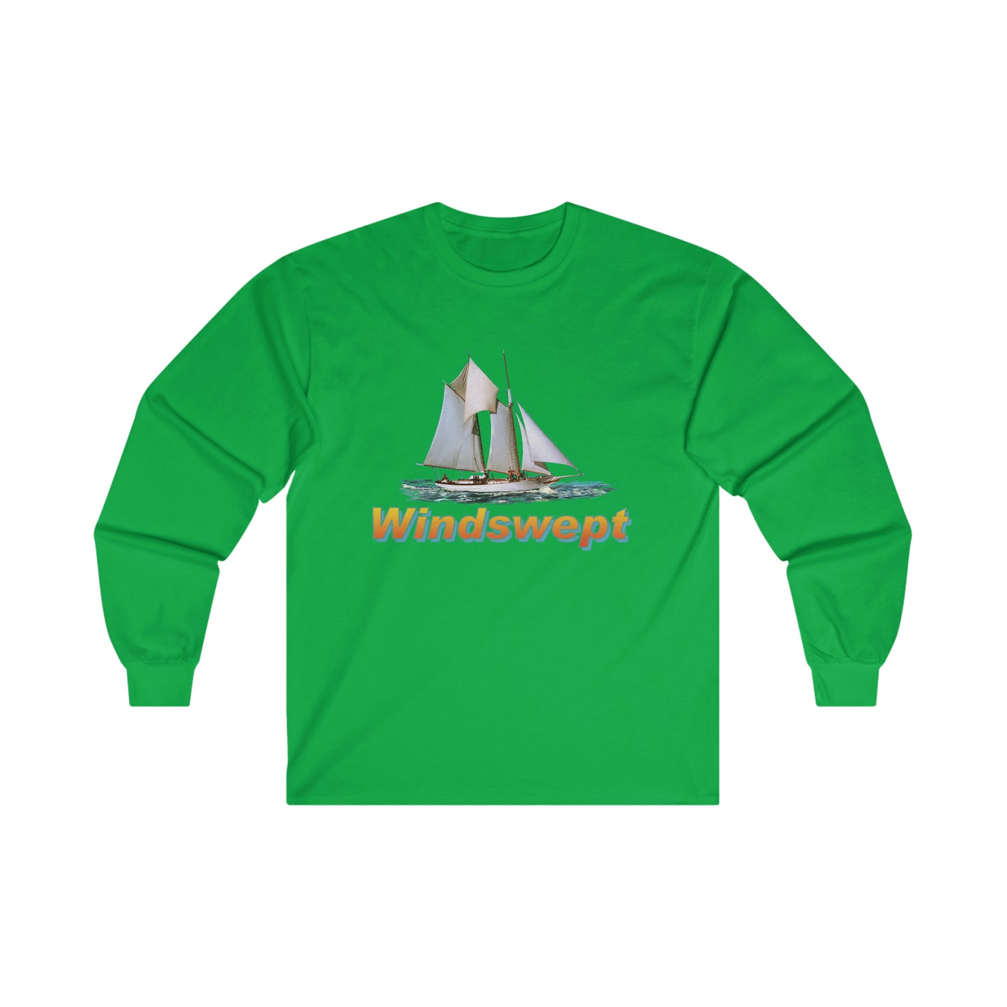Ultra Cotton Long Sleeve Tee, W.H. Aubrey Sailboat. By John Ryerson Bredin