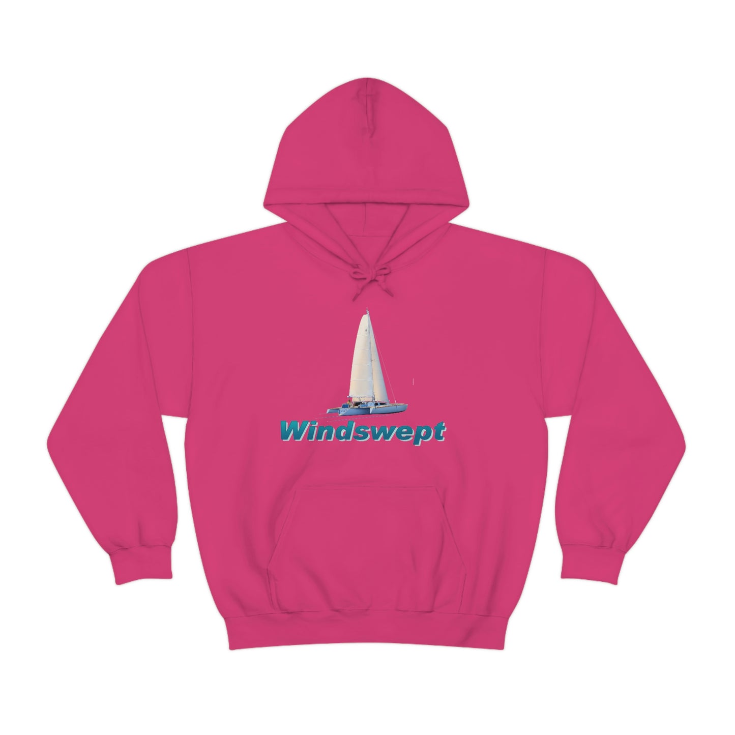 Unisex Heavy Blend™ Hooded Sweatshirt, Windswept, Sister Whisper Trimaran. Artwork by John Ryerson Bredin