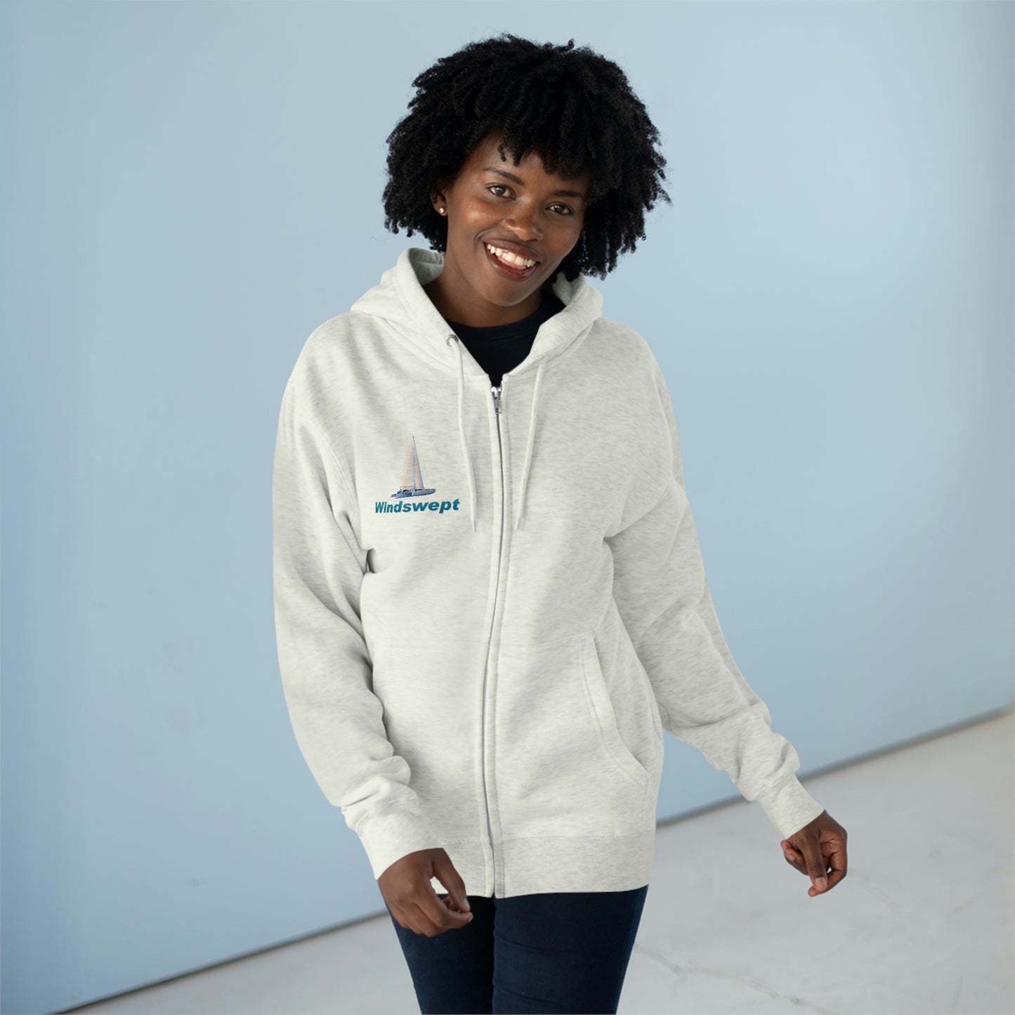 Unisex Premium Full Zip Hoodie, Sister Whisper graphic by John Ryerson Bredin
