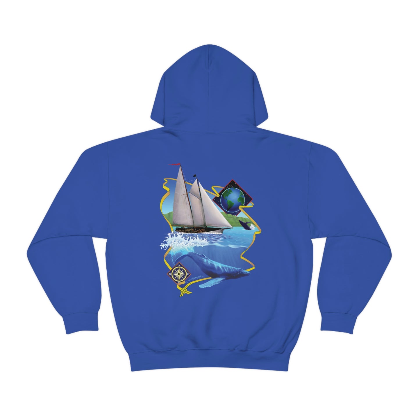 Unisex Heavy Blend™ Hooded Sweatshirt, Windswept, Mother Ocean design.