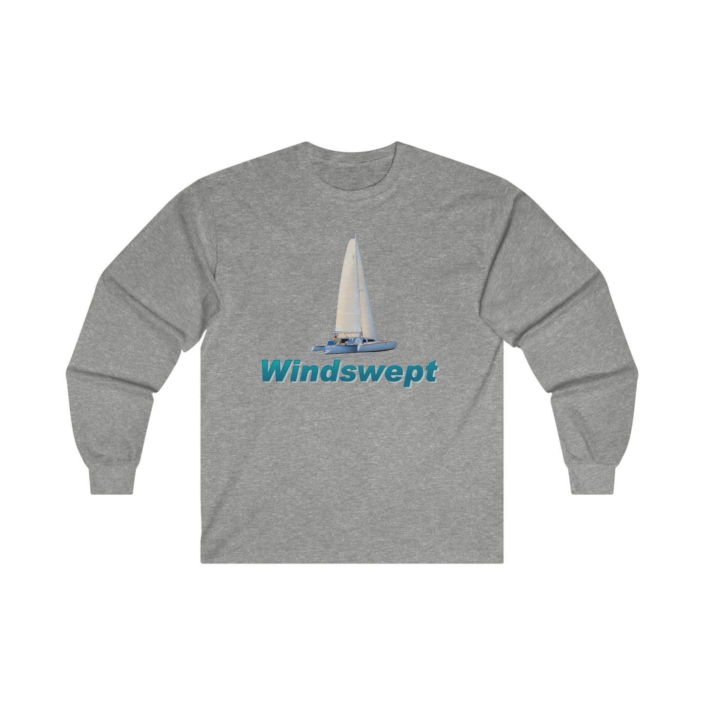 Ultra Cotton Long Sleeve Tee. Sister Whisper sailboat. By John Ryerson Bredin.