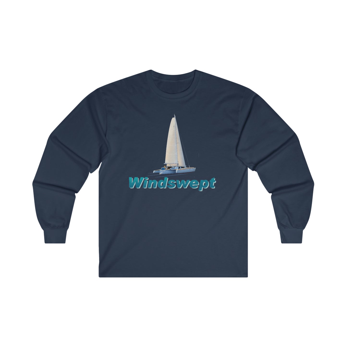 Ultra Cotton Long Sleeve Tee. Sister Whisper sailboat. By John Ryerson Bredin.