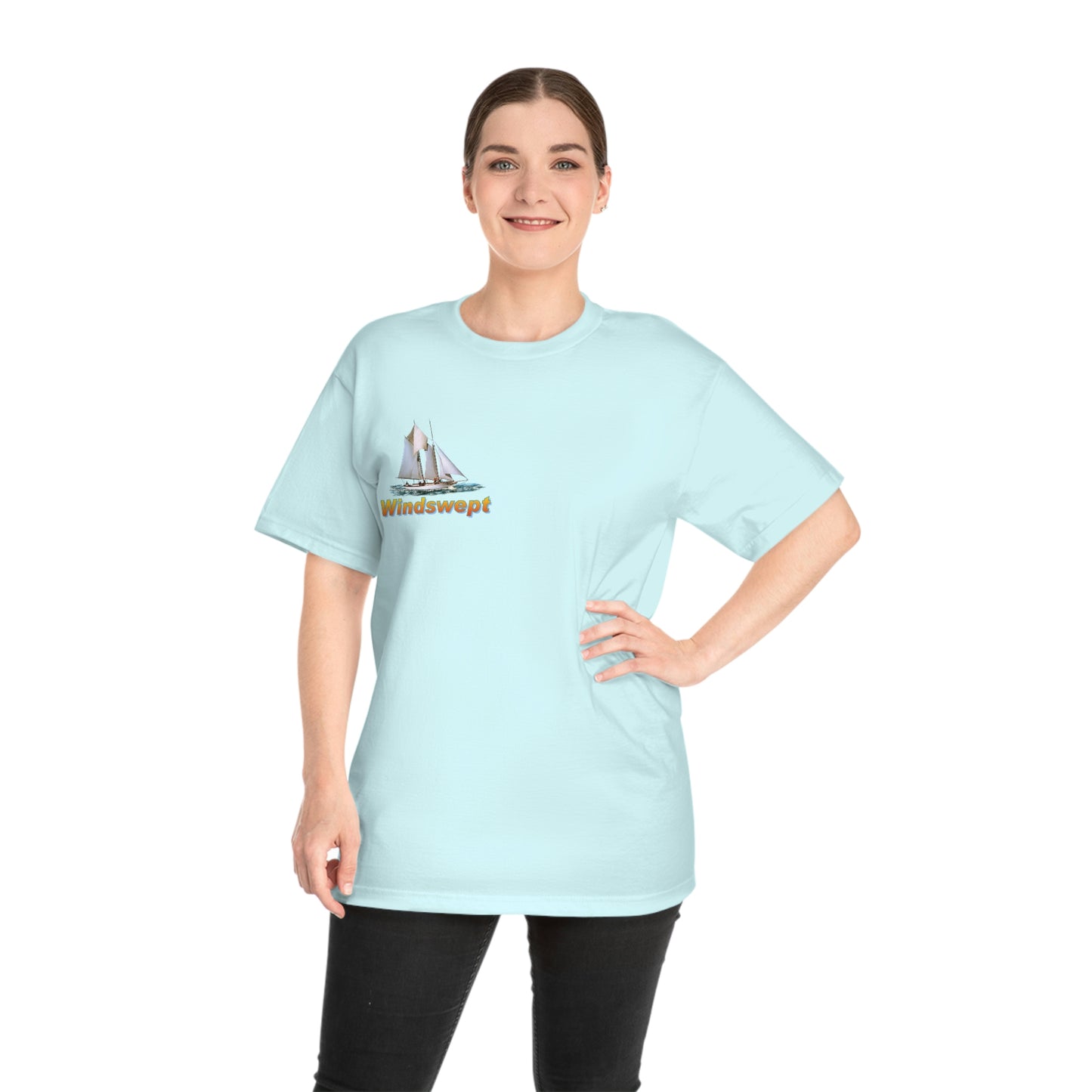 Windswept T-Shirt, Pocket Area William H Aubrey sailboat. Unisex Hammer™ T-shirt