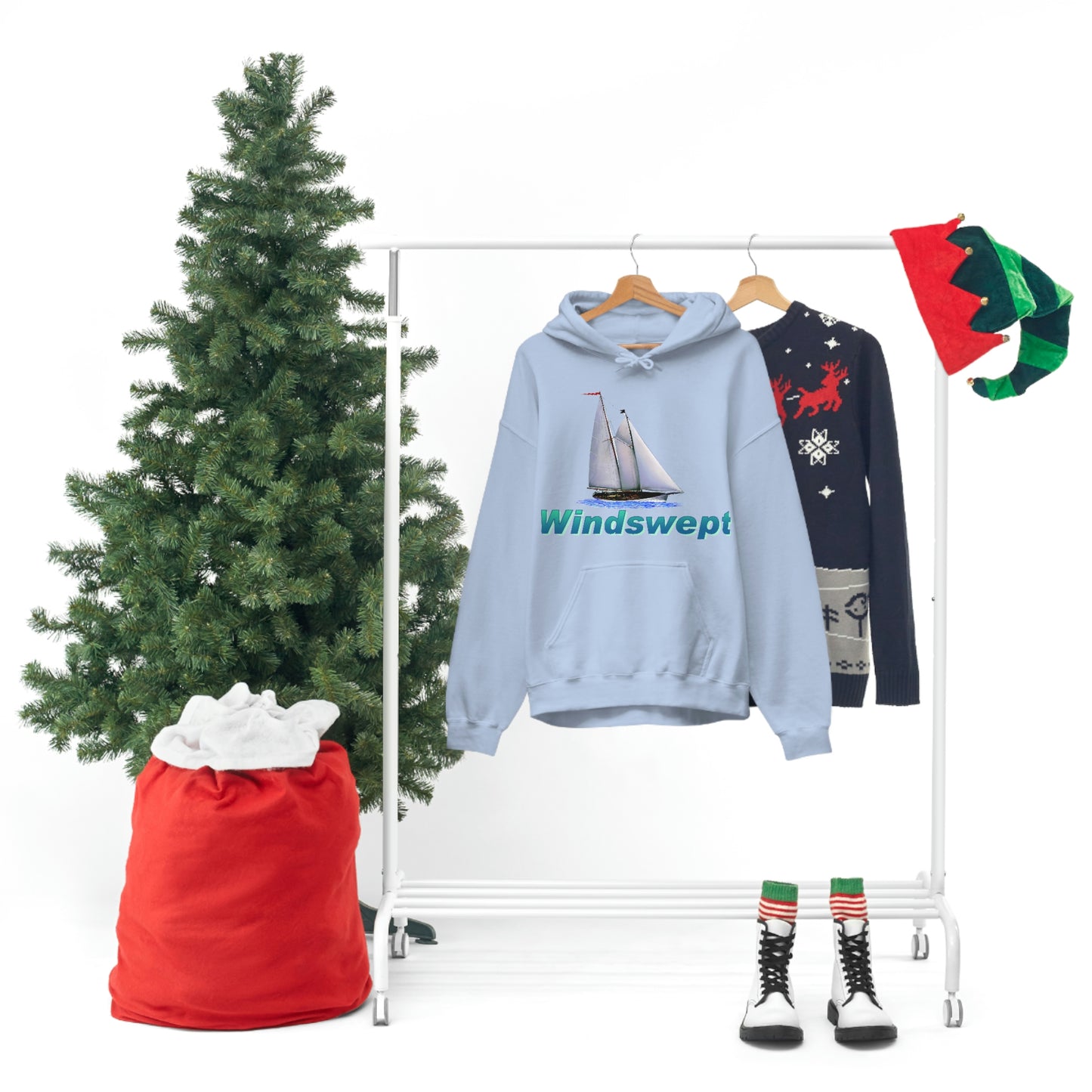 Unisex Heavy Blend™ Hooded Sweatshirt, Windswept, Mother Ocean design.
