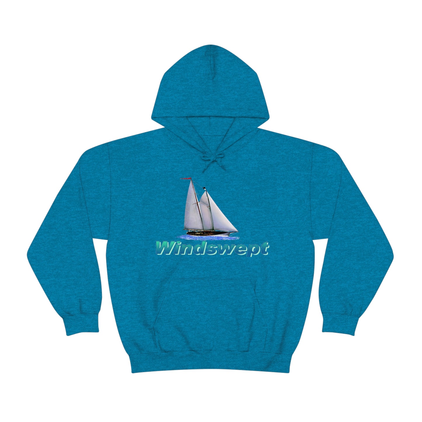 Unisex Heavy Blend™ Hooded Sweatshirt, Windswept, Mother Ocean design.