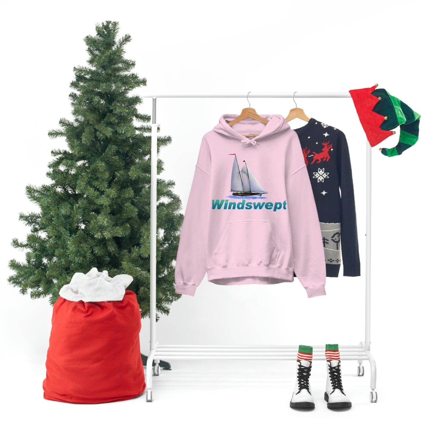 Unisex Heavy Blend™ Hooded Sweatshirt, Windswept, Mother Ocean design.