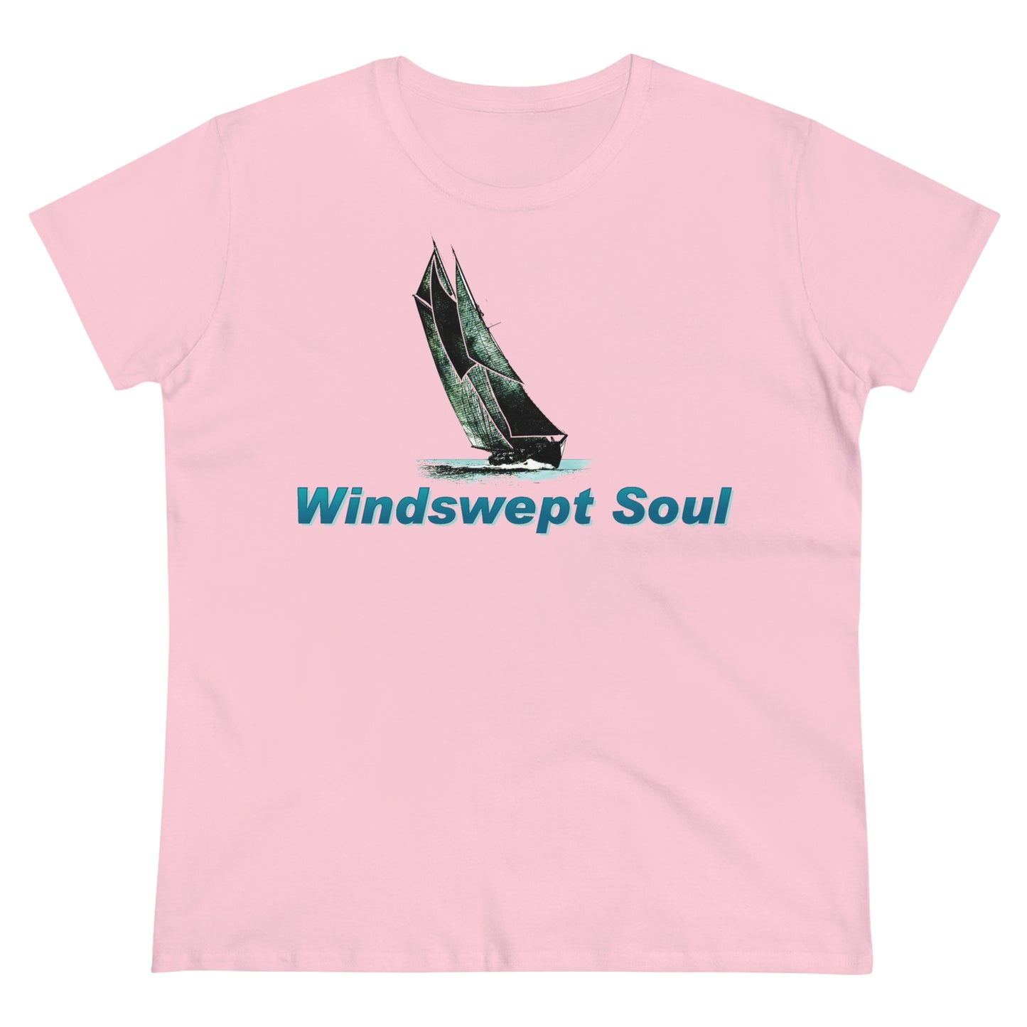 Windswept Soult, Bluenose sailboat, Women's Midweight Cotton Tee