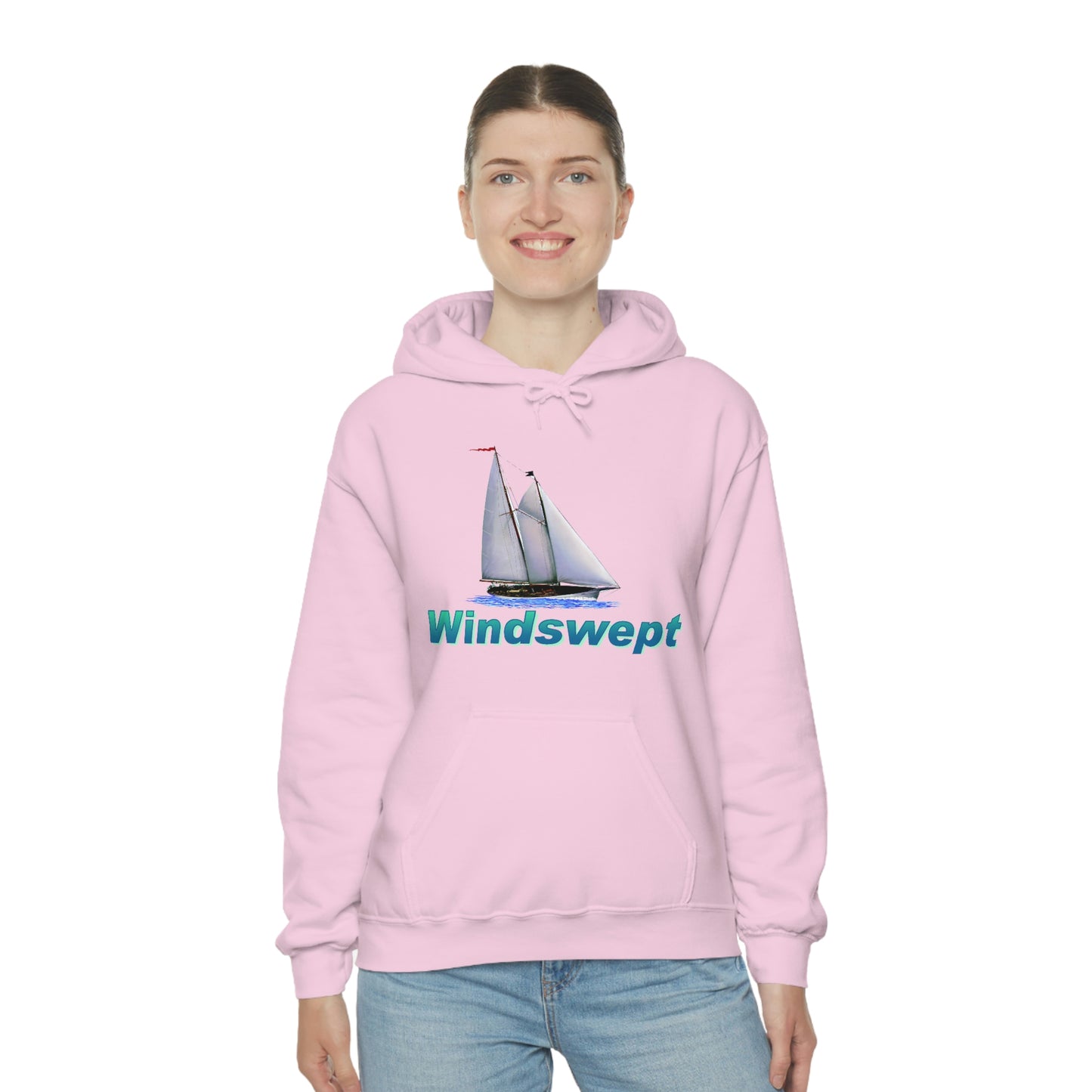 Unisex Heavy Blend™ Hooded Sweatshirt, Windswept, Mother Ocean design.