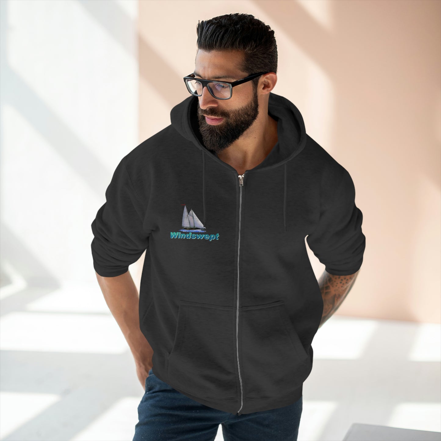 Unisex Premium Full Zip Hoodie, Mother Ocean graphic by John Ryerson Bredin