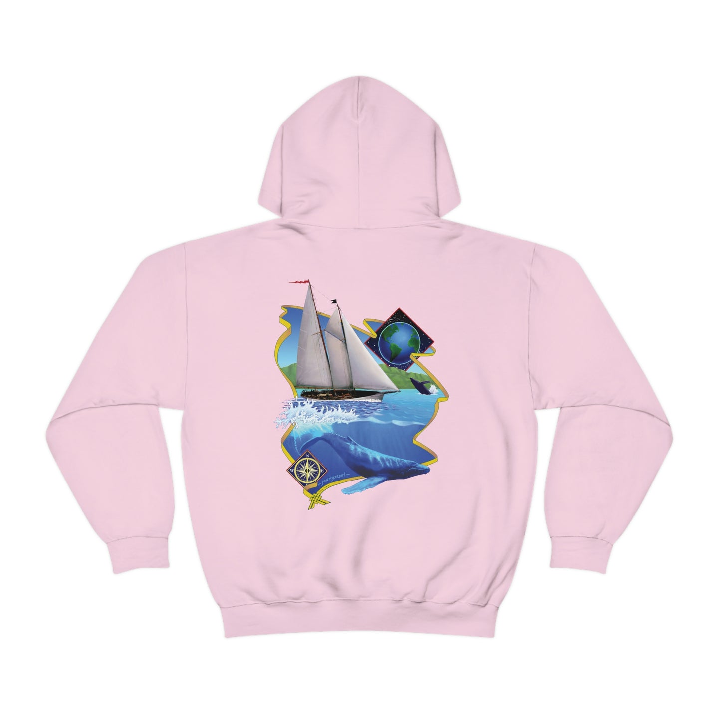 Unisex Heavy Blend™ Hooded Sweatshirt, Windswept, Mother Ocean design.