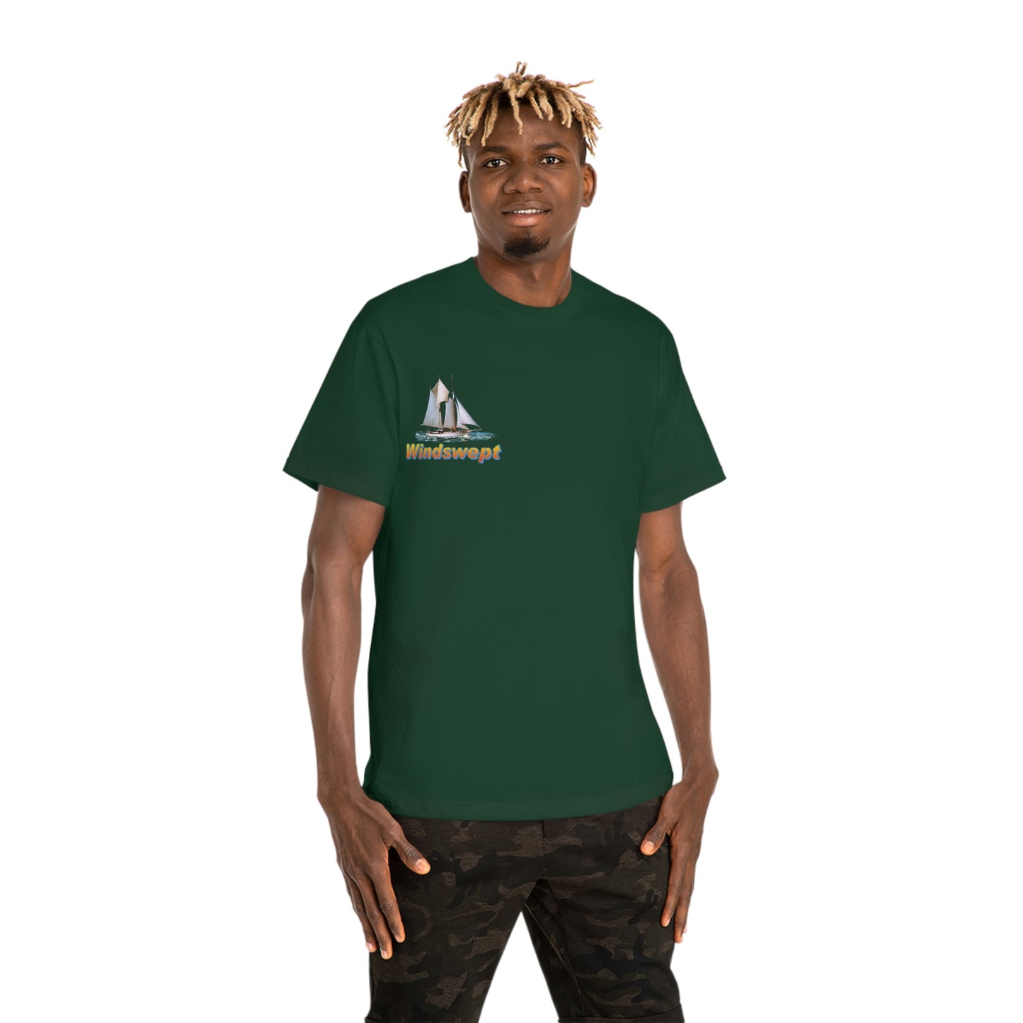 Windswept T-Shirt, Pocket Area William H Aubrey sailboat. Unisex Hammer™ T-shirt